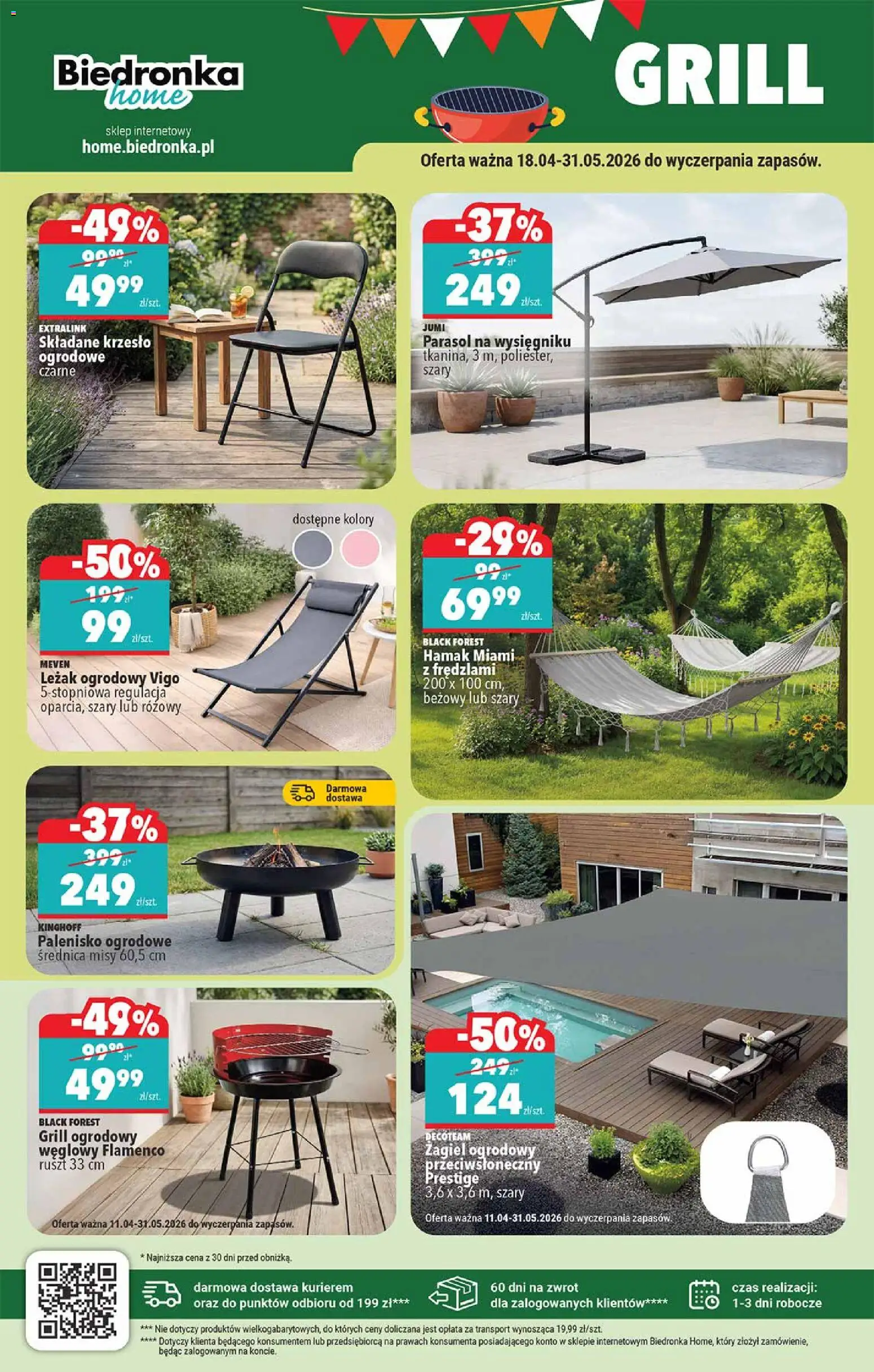 Biedronka gazetka - Hity i inspiracje od 18.04.2026 | Strona: 40 | Produkty: Grill, Leżak, Krzesło, Hamak