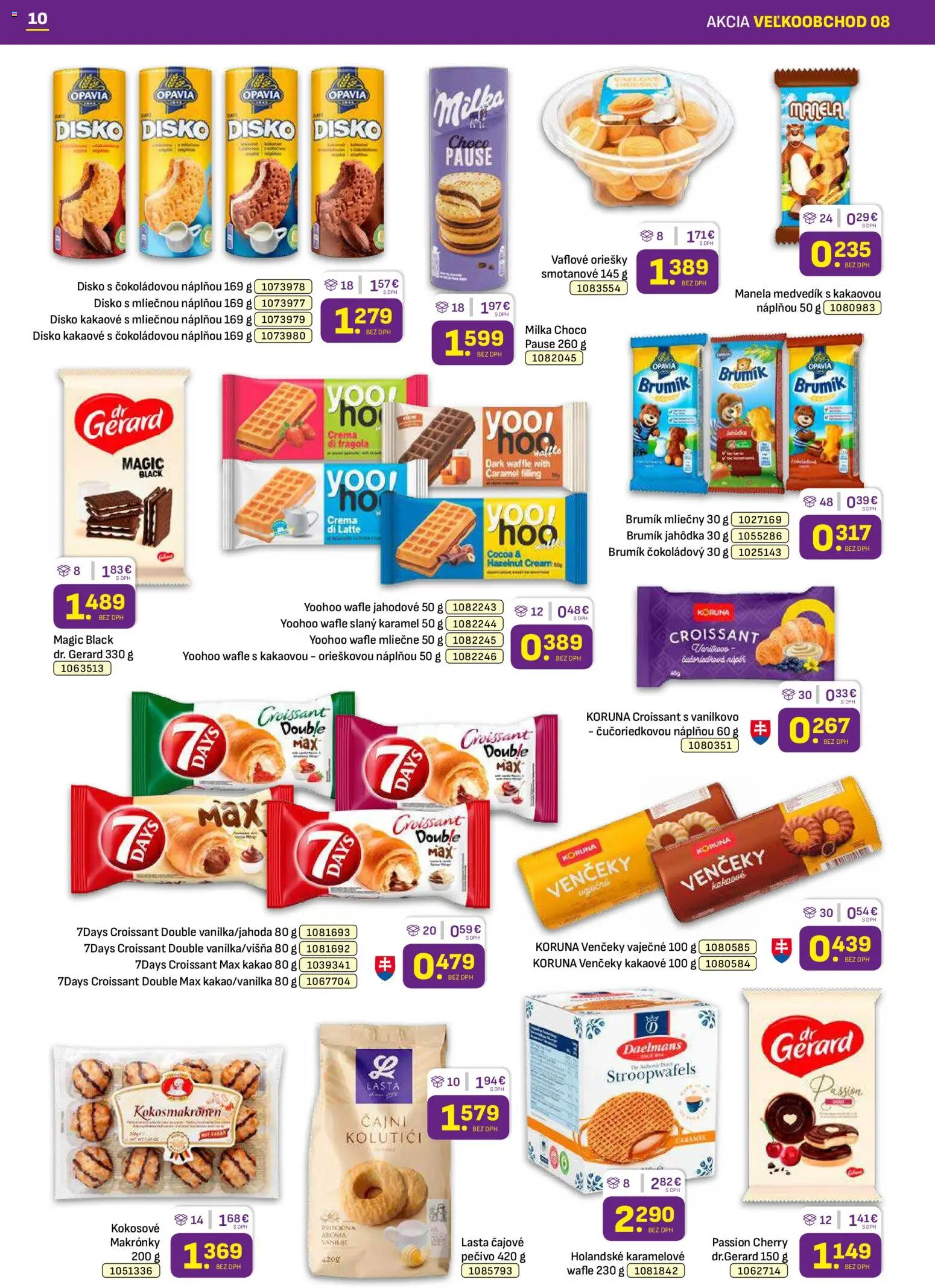 Nové Libex akcie – leták je platný od 20.04.2026 | Strana: 10 | Produkty: Croissant, Makronky, Milka, Kakao