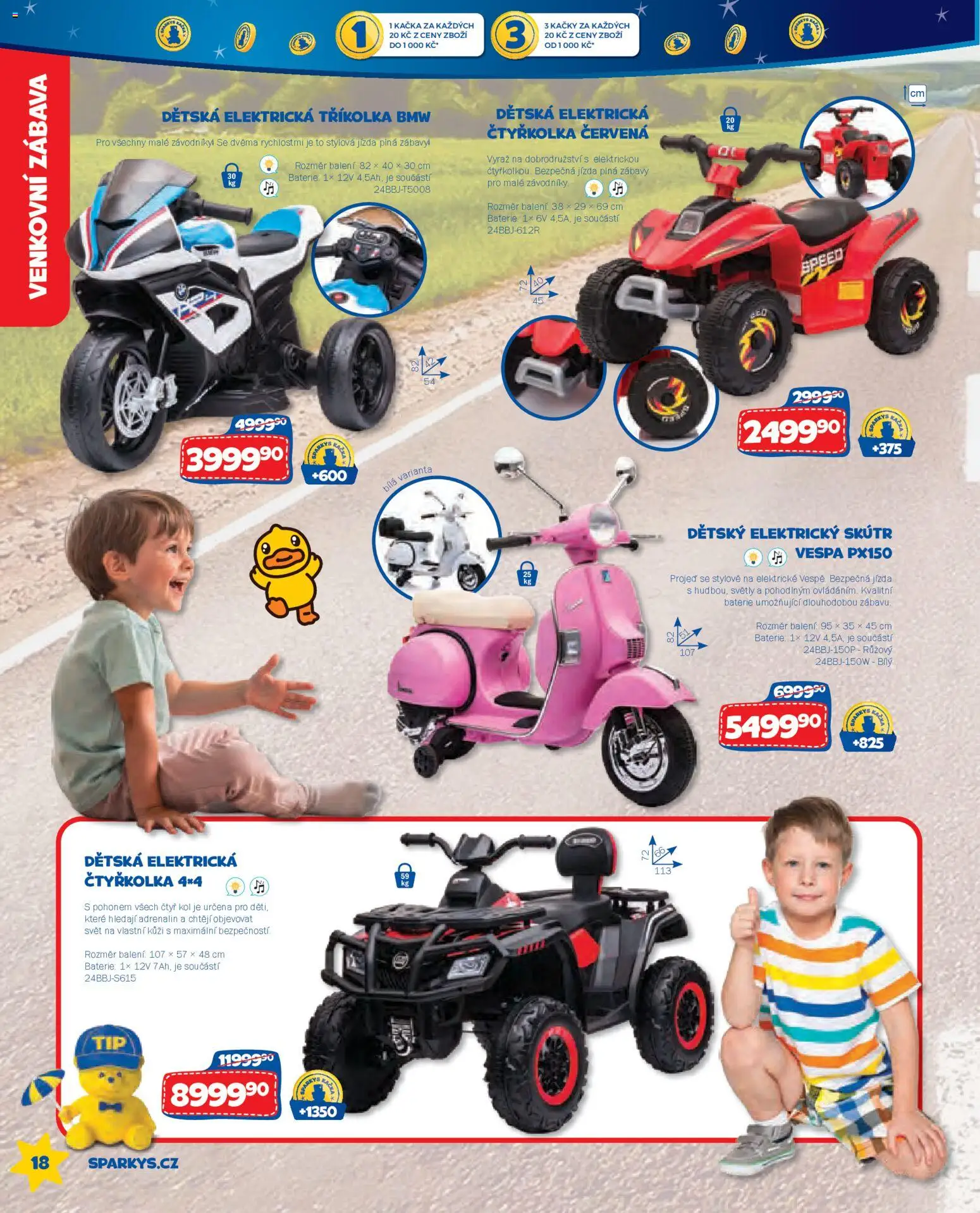 Sparkys katalog Léto 2026 od 01.05.2026 | Strana: 18 | Produkty: Baterie, Tříkolka