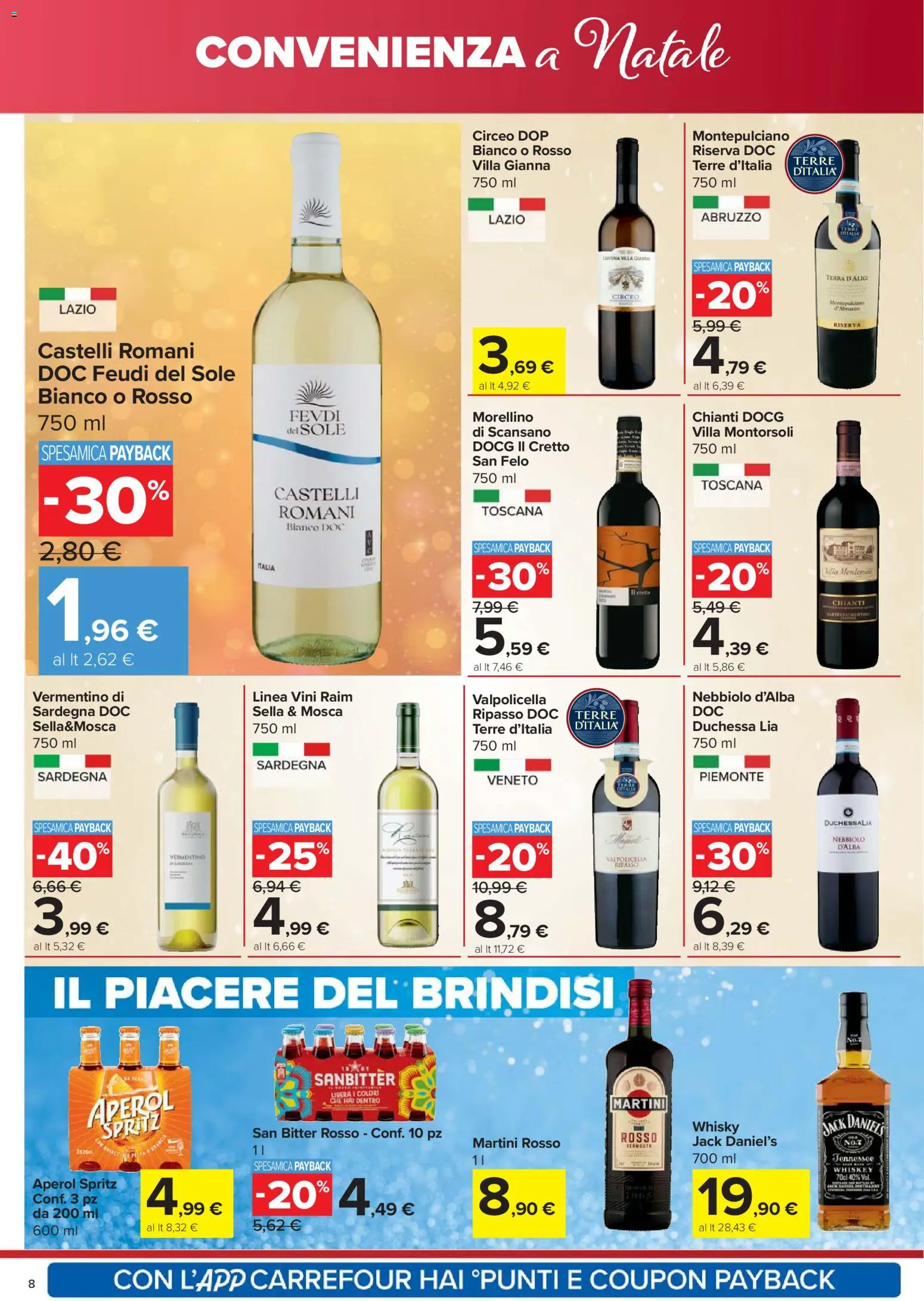 Volantino Carrefour del 18.12.2025 | Pagina: 8 | Prodotti: Whisky, Aperol, Terra