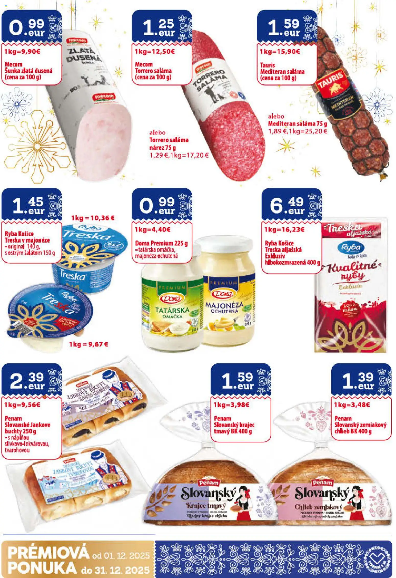 Nové CBA Verex akcie – leták je platný od 01.12.2025 | Strana: 28 | Produkty: Saláma, Ryby, Omáčka, Treska