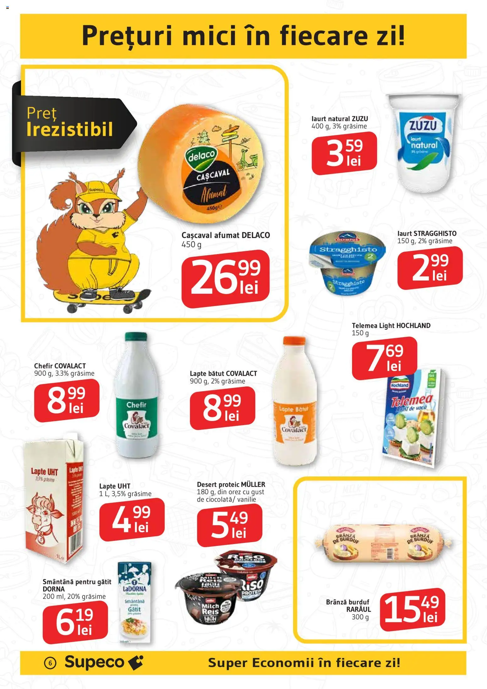 Noul catalog Supeco – valabil de la 12.03.2026 | Pagină: 6 | Produse: Cașcaval, Lapte, Orez, Smântână