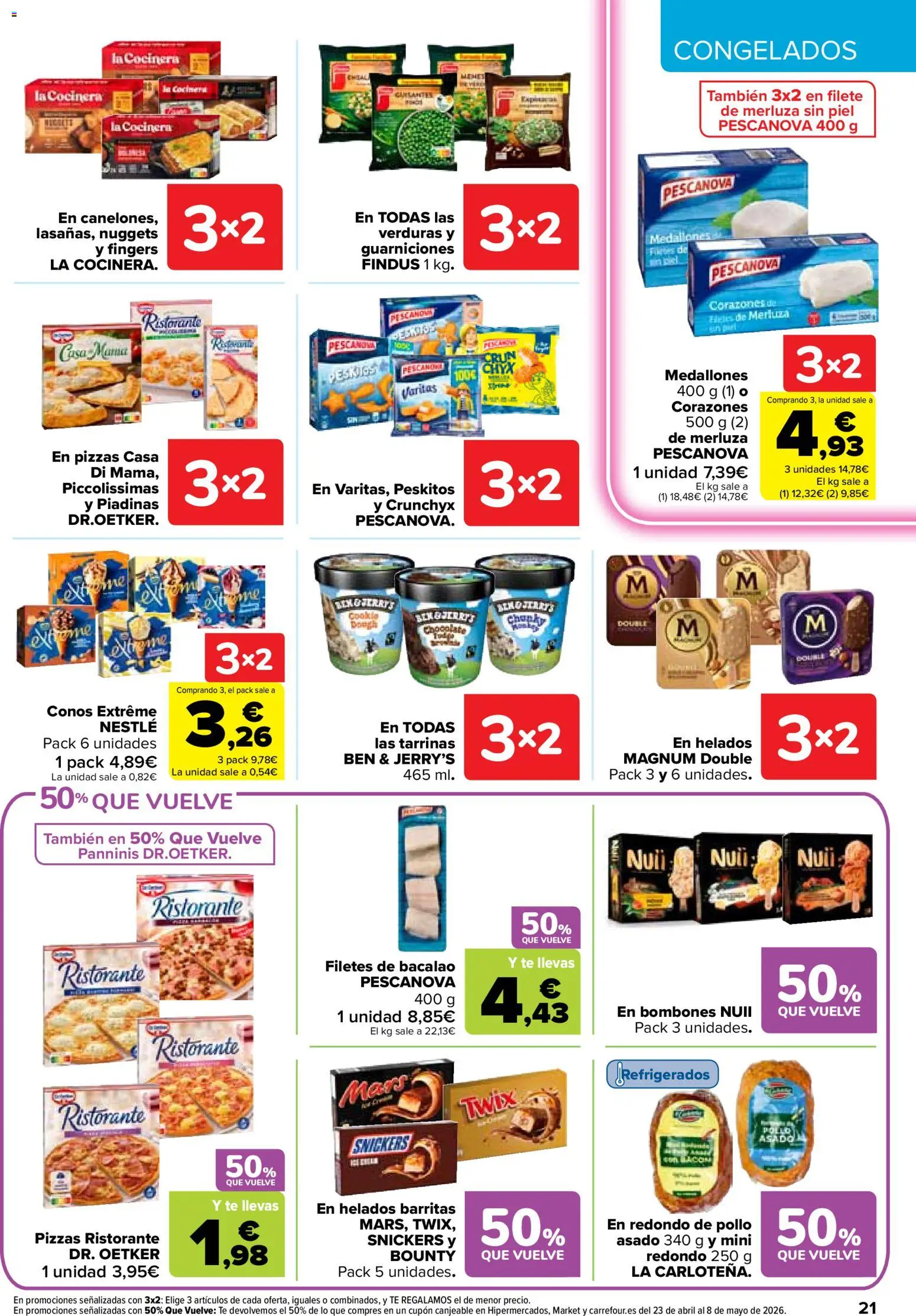 Carrefour folleto │ válido desde el 07.04.2026 | Página: 21 | Productos: Medallones, Chocolate, Té, Nuggets