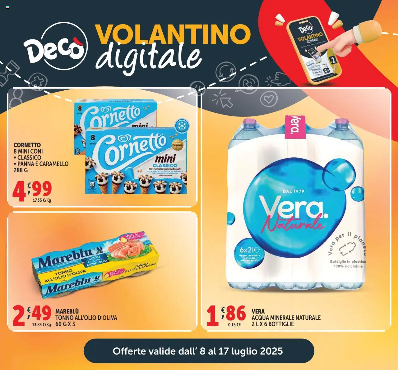 Volantino Decò del 08.07.2025 | Pagina: 21 | Prodotti: Acqua, Latte, Nocciole, Tonno