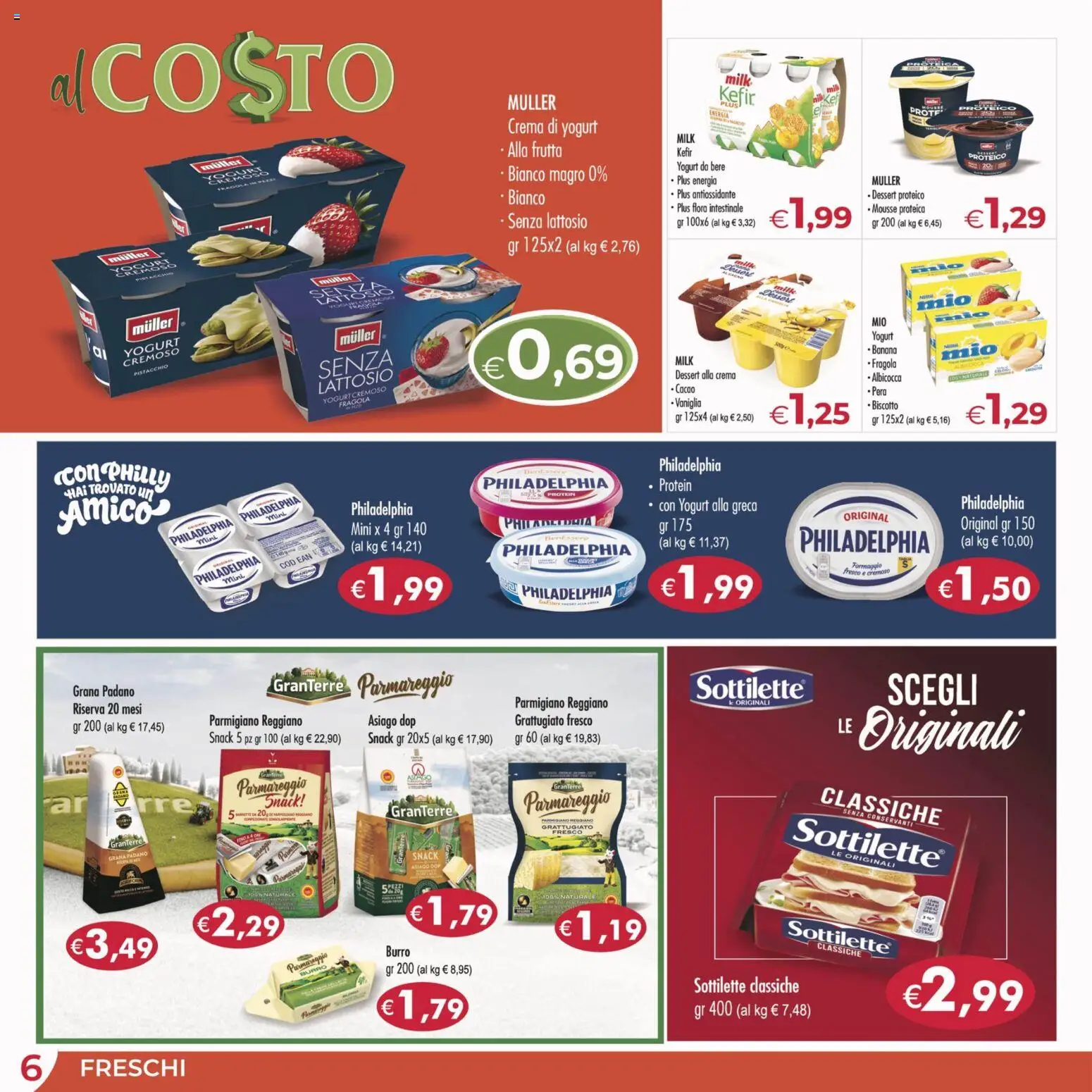 Volantino MerSi Supermercati del 18.02.2026 | Pagina: 6 | Prodotti: Frutta, Formaggio, Grana Padano, Parmigiano