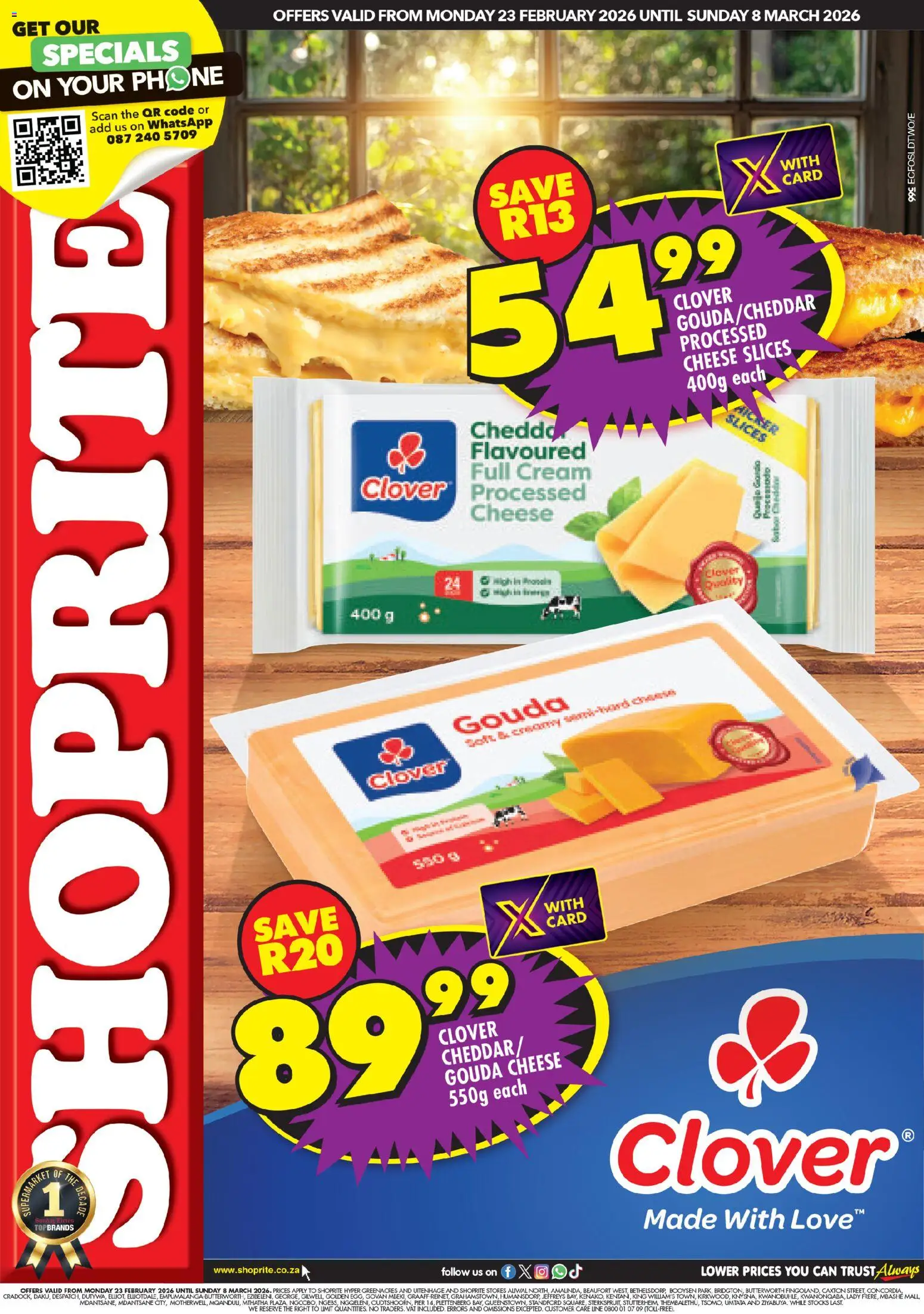 New Shoprite catalogue – valid from 23.02.2026 | Page: 1 | Products: Phone, Cheese, Cream, Salt