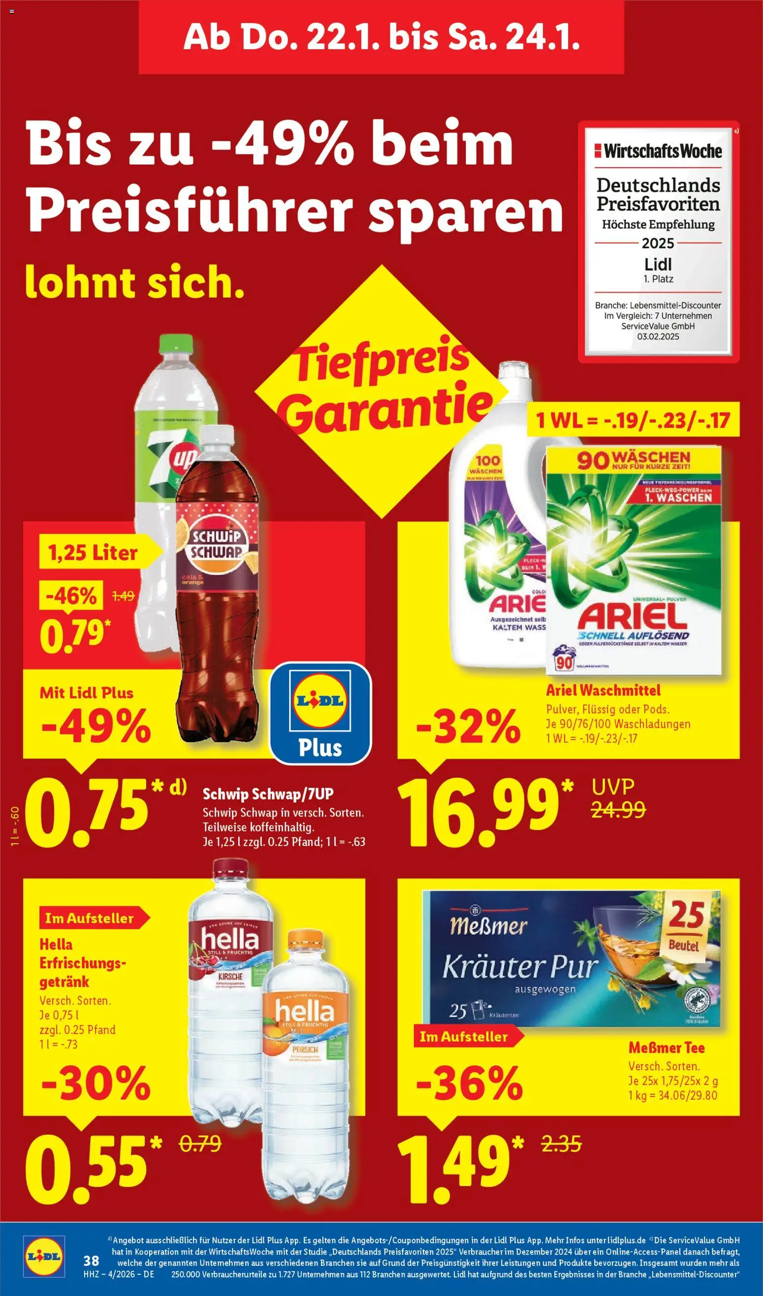 Lidl Prospekt Zossen – gültig ab 19.01.2026 | Seite: 56 | Produkte: Cola, Waschmittel, Hella, Tee