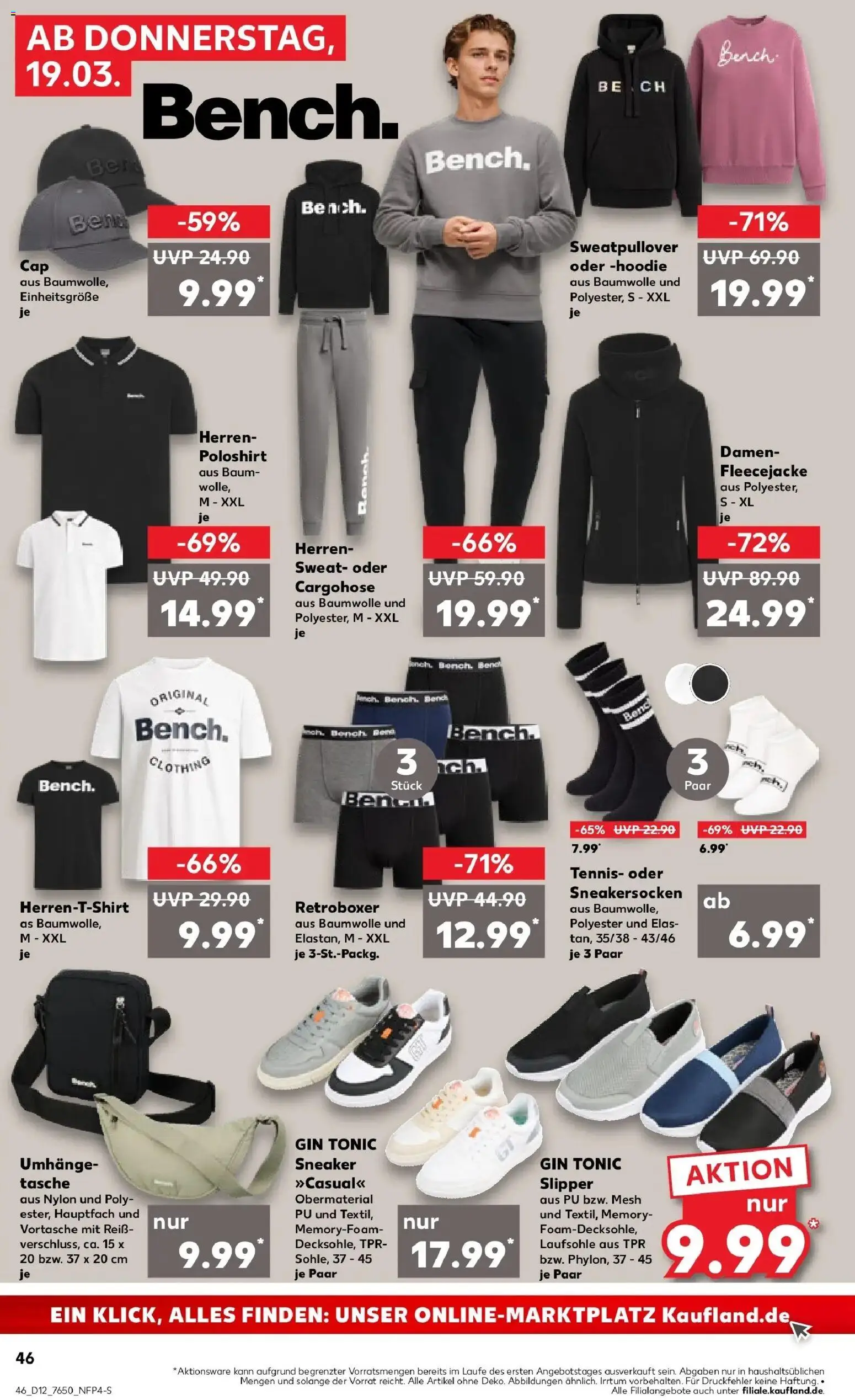 Kaufland Prospekt Landsberg Am Lech	 – gültig ab 16.03.2026 | Seite: 58 | Produkte: Tasche, Cargohose, Boxer, Gin