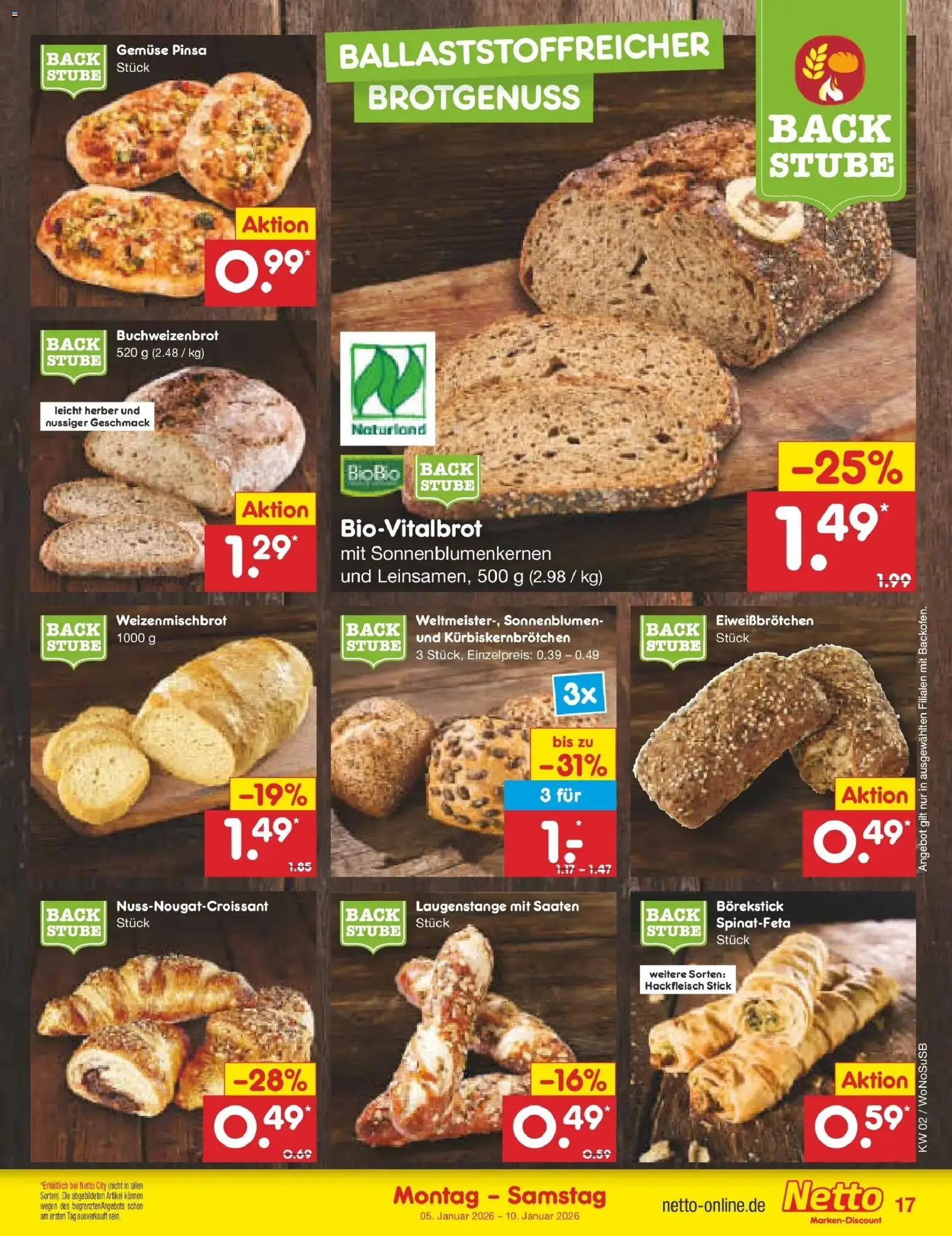 Netto Marken-Discount prospekt Rodgau	 – gültig ab 05.01.2026 | Seite: 17 | Produkte: Gemüse, Hackfleisch