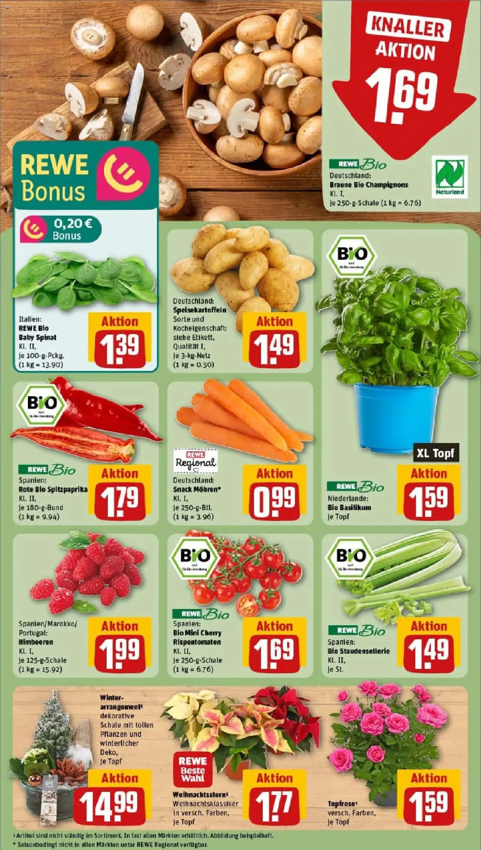 Rewe prospekt Neuss / Innenstadt	 – gültig ab 10.11.2025 | Seite: 7 | Produkte: Himbeeren, Mohren, Champignons