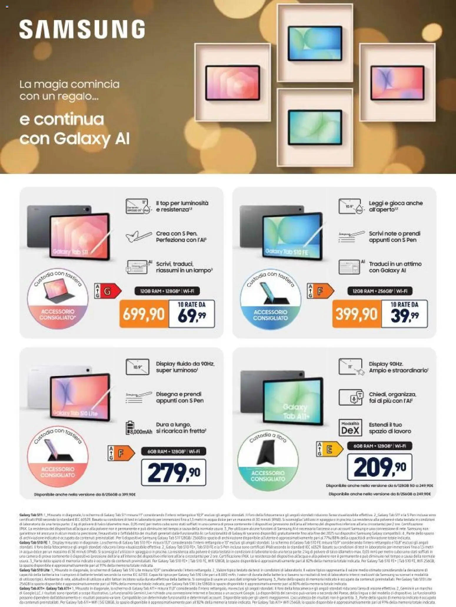 Volantino Unieuro del 15.12.2025 | Pagina: 38 | Prodotti: Acqua, Top, Tastiera, Samsung