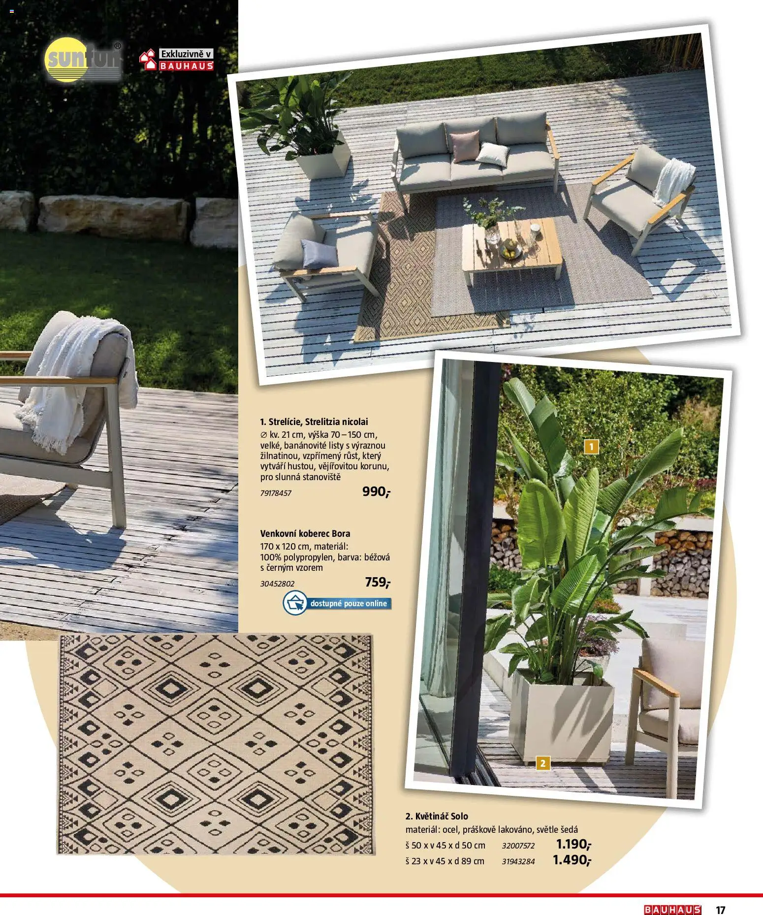 Bauhaus katalog Záhradní nábytek od 08.04.2026 | Strana: 17 | Produkty: Venkovní koberec, Koberec, Květináč