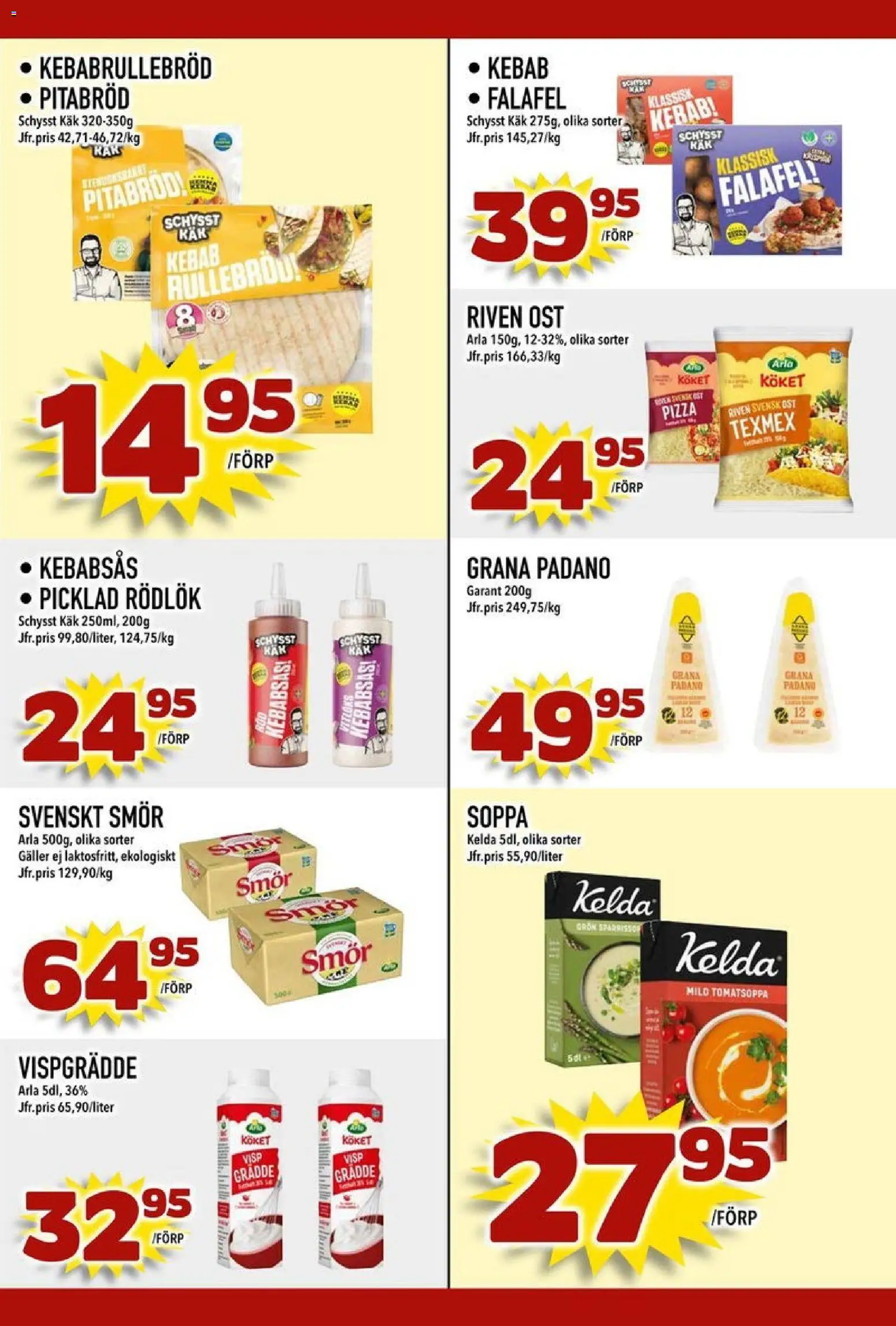 Din Mat reklamblad aktuell från 17.11.2025 | Sida: 5 | Produkter: Riven ost, Pitabröd, Smör, Grädde