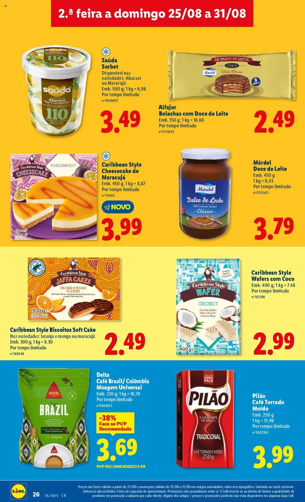 Lidl folheto │ válido de 25.08.2025 | Página: 26 | Produtos: Doce de leite, Bolachas, Leite, Biscoitos