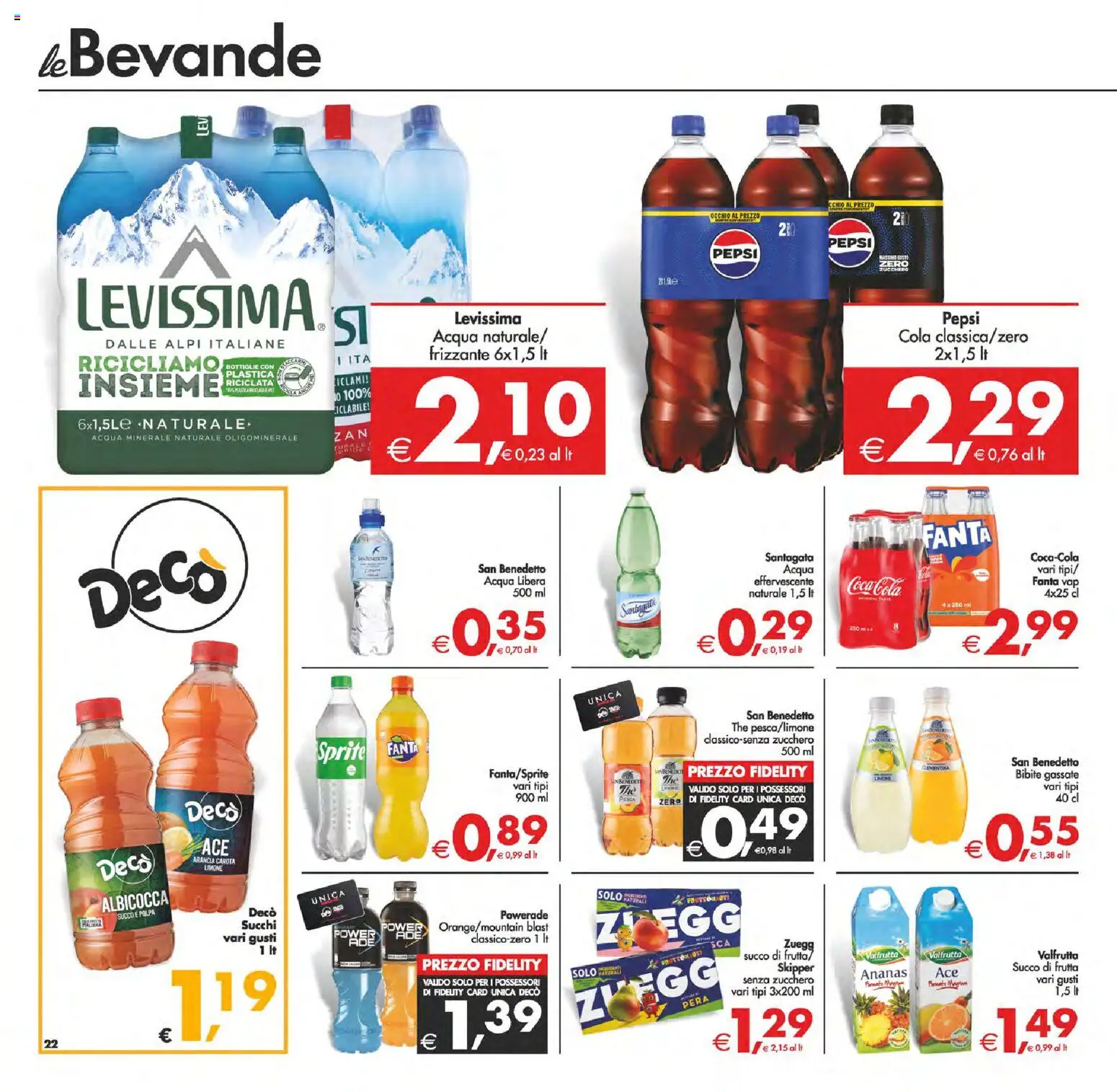 Volantino Decò del 06.03.2026 | Pagina: 28 | Prodotti: Succo, Zucchero, Fanta, Acqua minerale