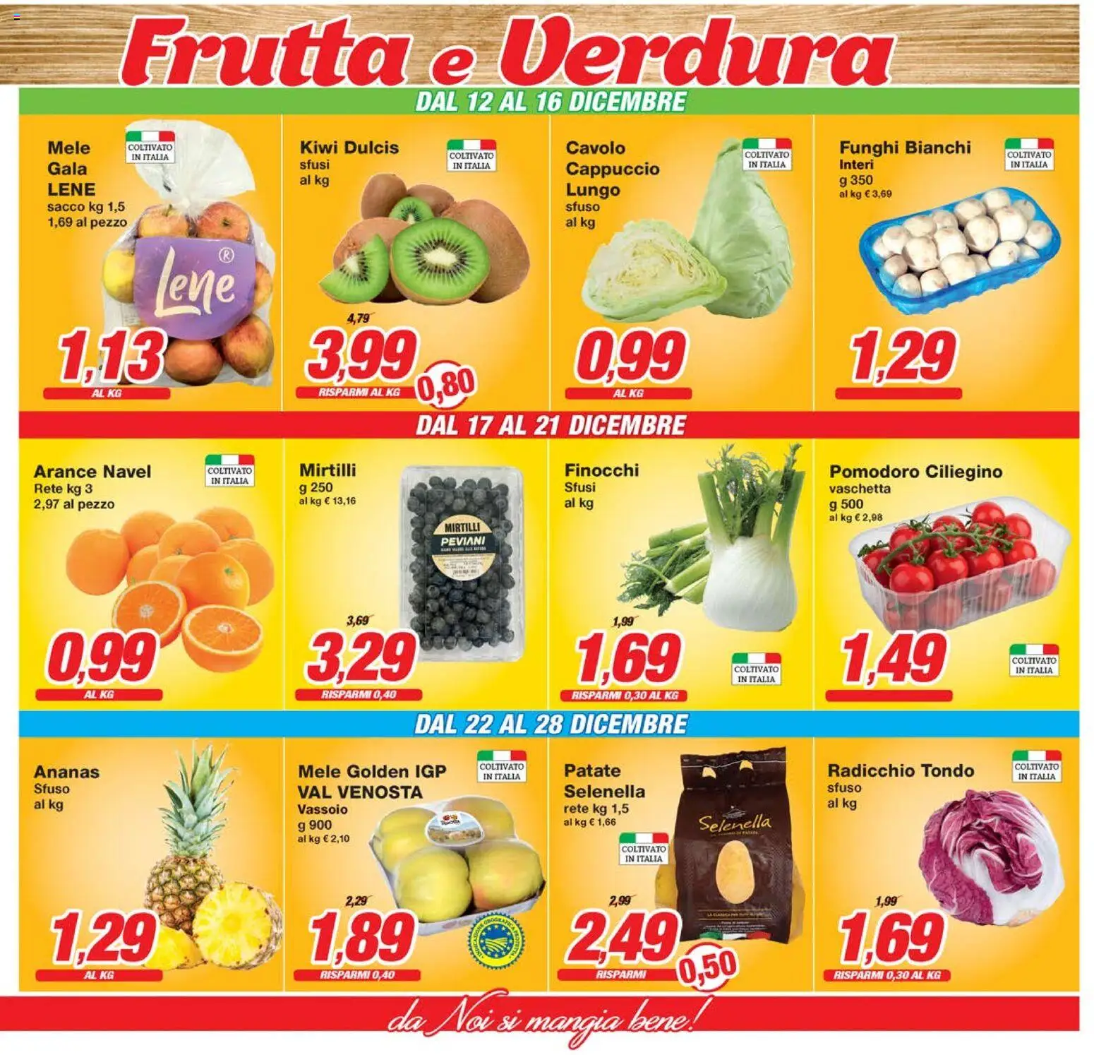 Volantino Prix del 12.12.2025 | Pagina: 3 | Prodotti: Arance, Kiwi, Frutta, Ananas
