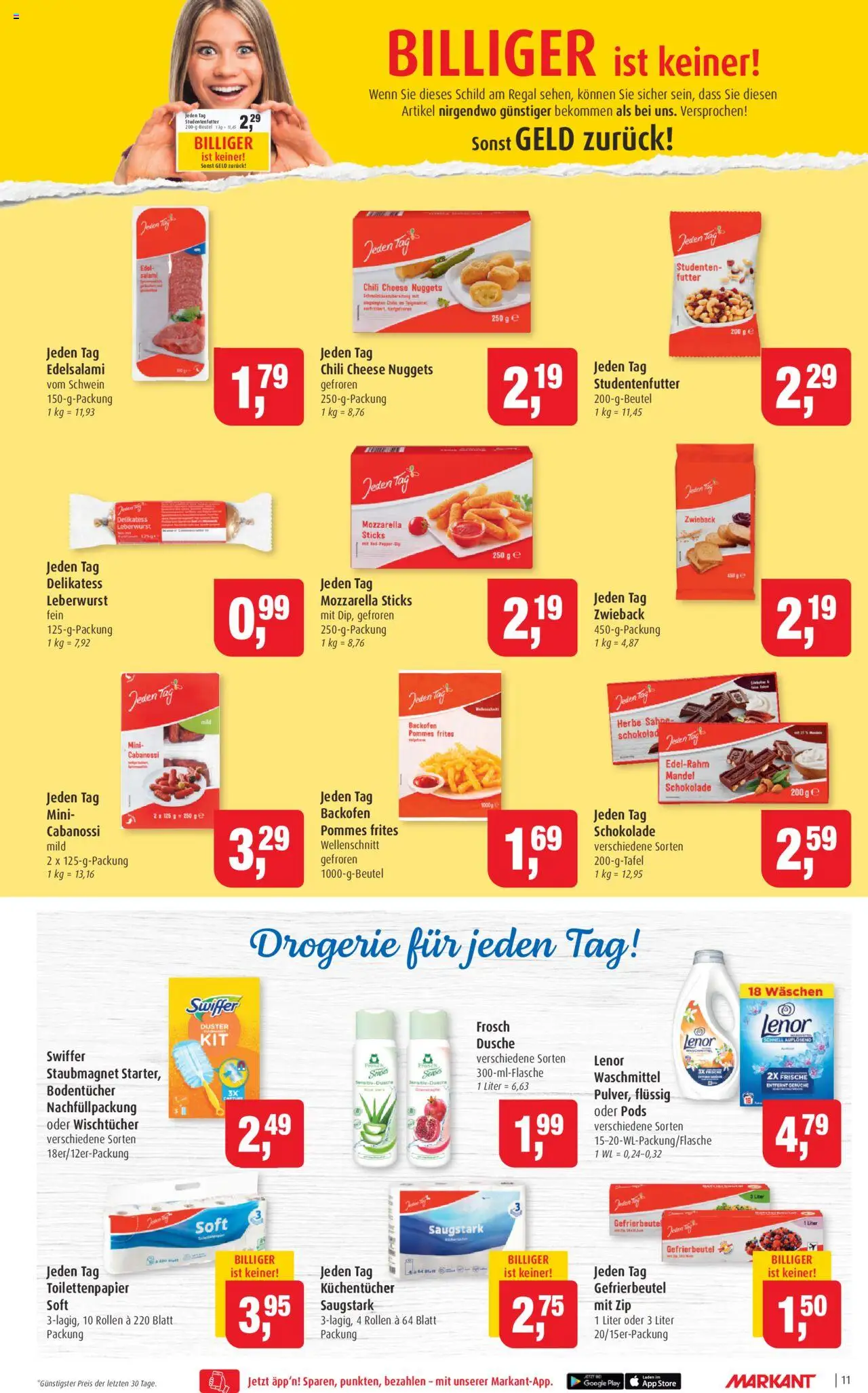 Markant Prospekt 	 - gültig ab dem 25.08.2025 | Seite: 11 | Produkte: Pommes, Chili, Salami, Toilettenpapier