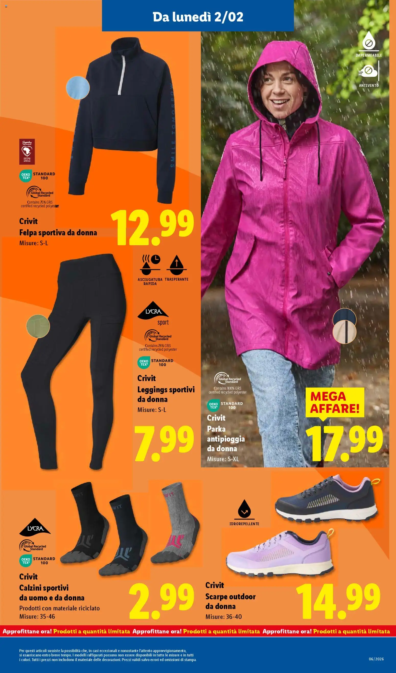 Volantino Lidl del 02.02.2026 | Pagina: 37 | Prodotti: Felpa, Calzini, Leggings, Scarpe