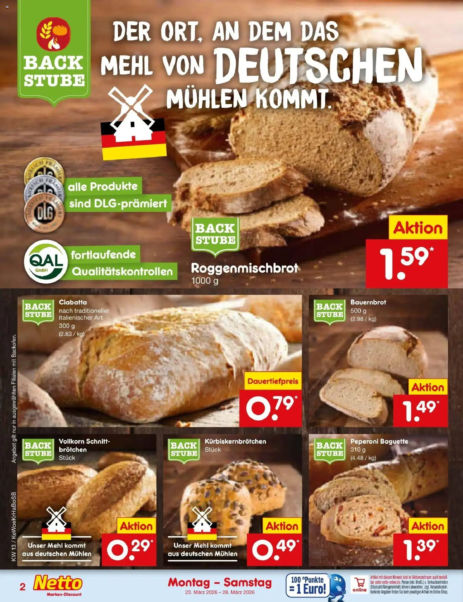 Netto Marken-Discount Prospekt Kruft	 – gültig ab 23.03.2026 | Seite: 28 | Produkte: Mehl, Baguette