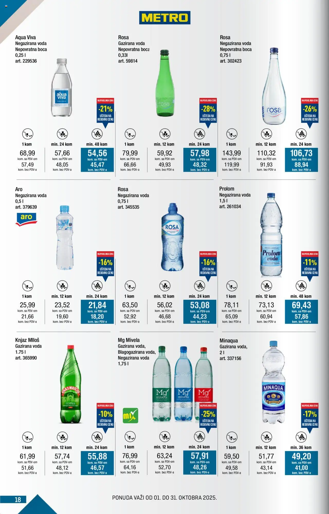 Metro katalog - važi od 01.10.2025 | Strana: 18 | Proizvode: Negazirana voda, Voda