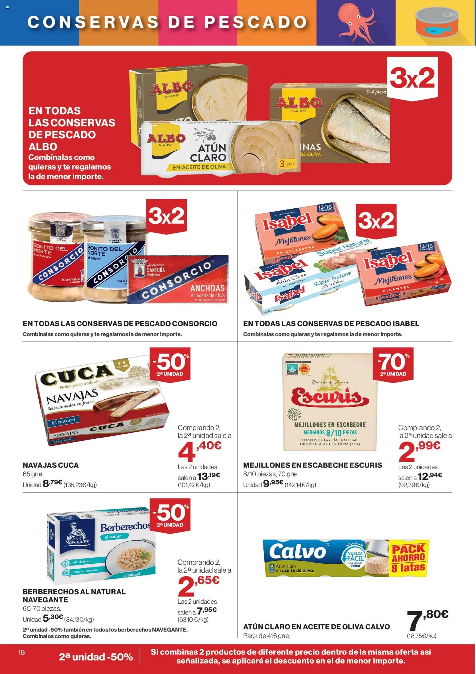 Supercor folleto │ válido desde el 26.02.2026 | Página: 18 | Productos: Berberechos, Pescado, Té, Atún claro