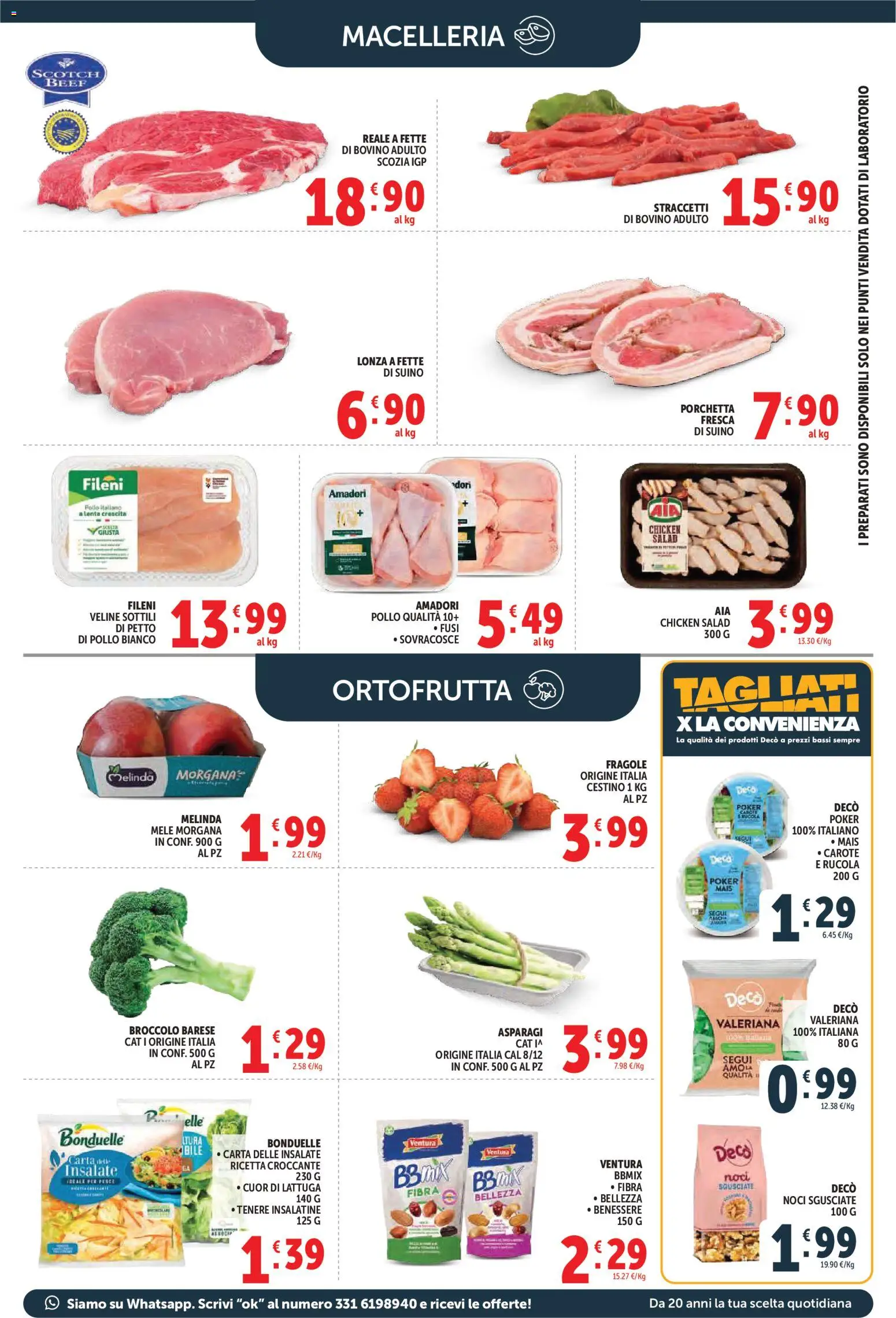 Volantino Decò del 09.04.2026 | Pagina: 5 | Prodotti: Pollo, Mele, Pesce, Asparagi