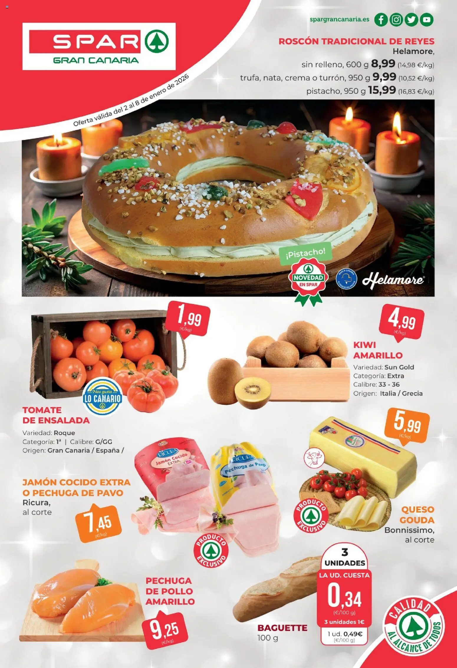 Spar - folleto │ válido desde el 02.01.2026 | Página: 1 | Productos: Queso, Jamón, Ensalada, Queso Gouda