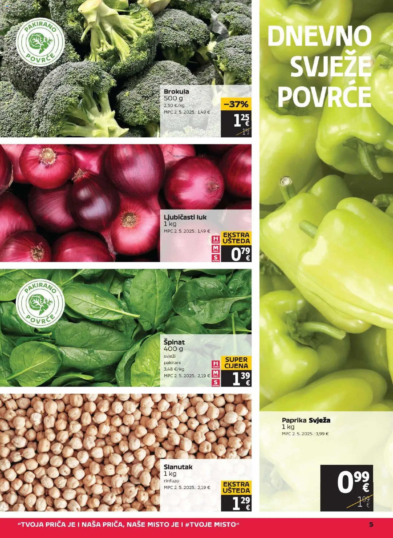 Tommy katalog | vrijedi od 16.10.2025 | Stranica: 5 | Proizvodi: Brokula, Paprika, Luk, Povrće
