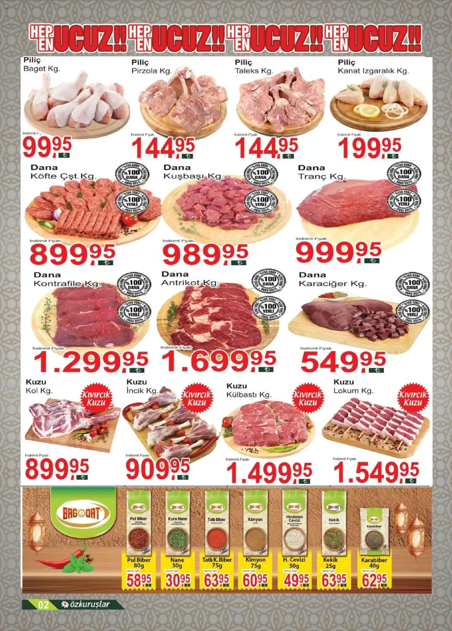 Özkuruşlar Katalog - 13.02.2026 tarihinden itibaren geçerlidir | Sayfa: 2 | Ürünler: Biber, Piliç, Kekik, Nane