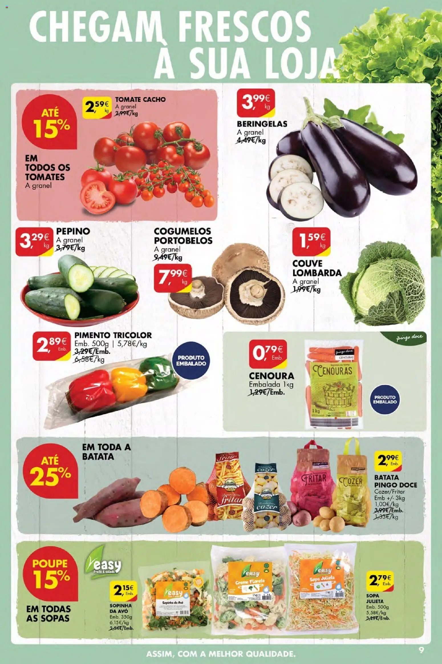 Pingo Doce Poupe Esta Semana Açores │ válido de 19.03.2026 | Página: 9 | Produtos: Batata, Tomate, Cenoura, Cogumelos