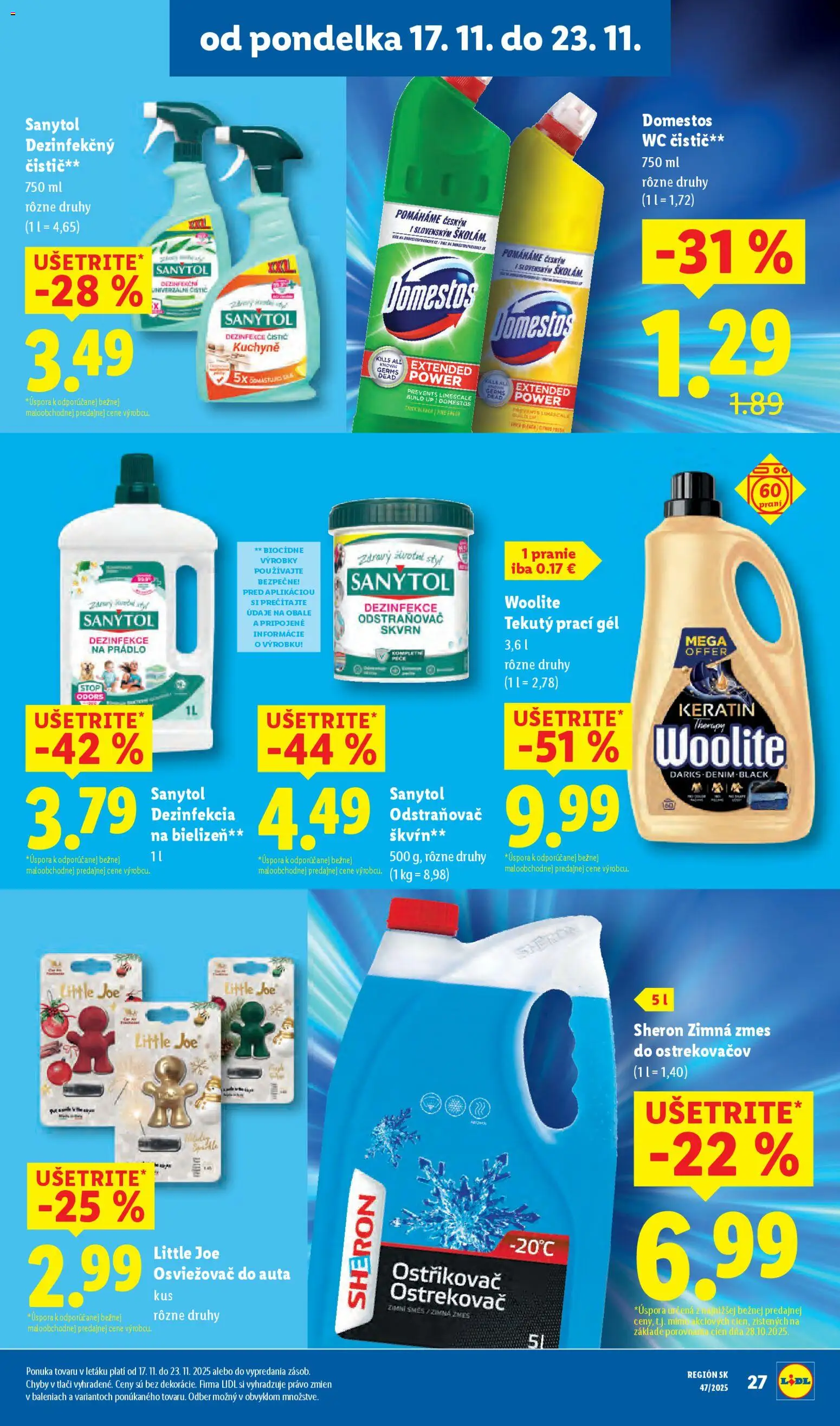 Nové Lidl akcie – leták je platný od 20.11.2025 | Strana: 81 | Produkty: Wc, Sanytol, Kuchyne, Domestos