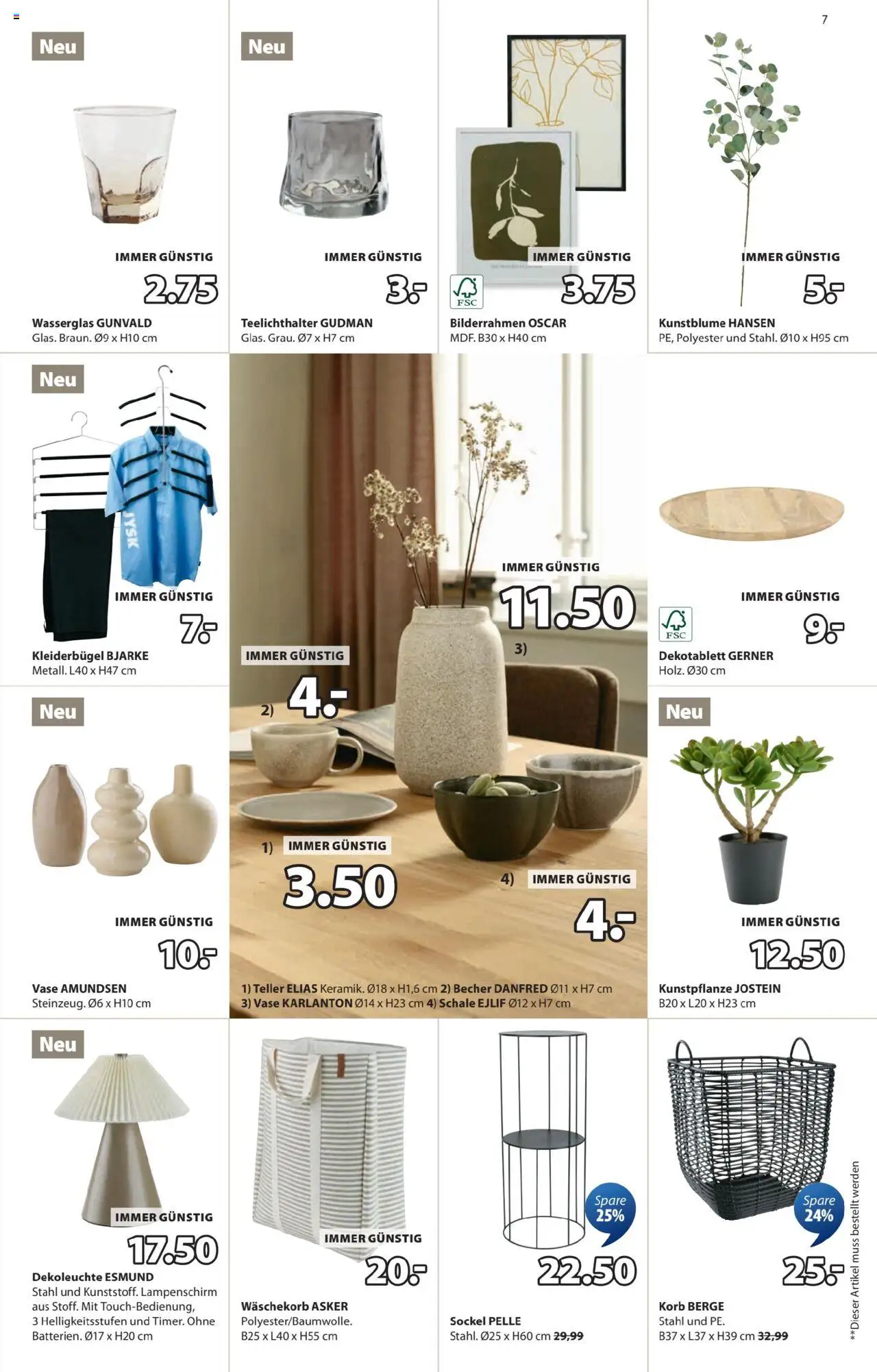 JYSK Angebote gültig ab 27.08.2025 | Seite: 7 | Produkte: Korb, Vase, Kleiderbügel