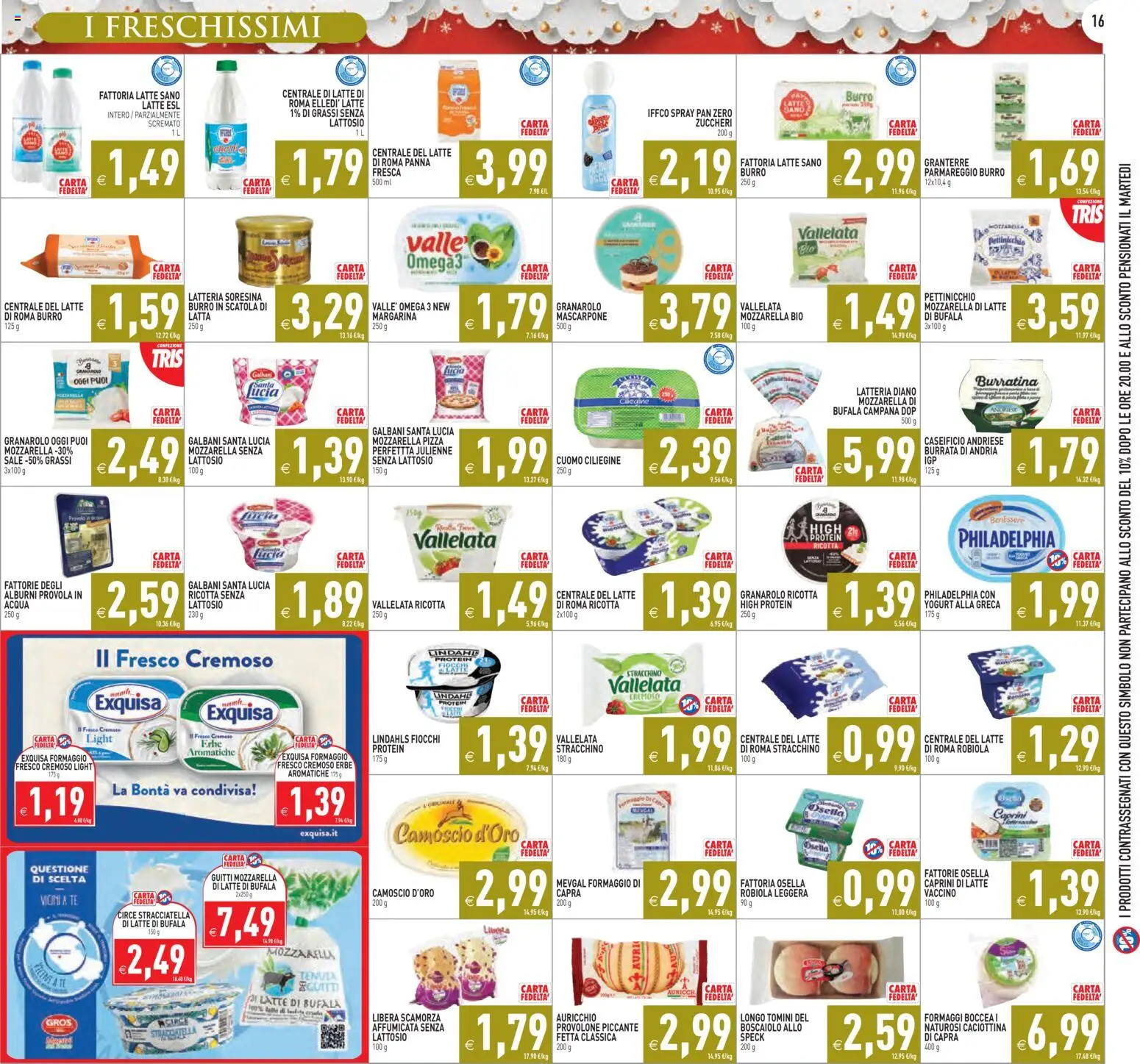 Volantino PIM Supermercati del 06.12.2025 | Pagina: 16 | Prodotti: Mozzarella, Latte, Formaggio, Burrata