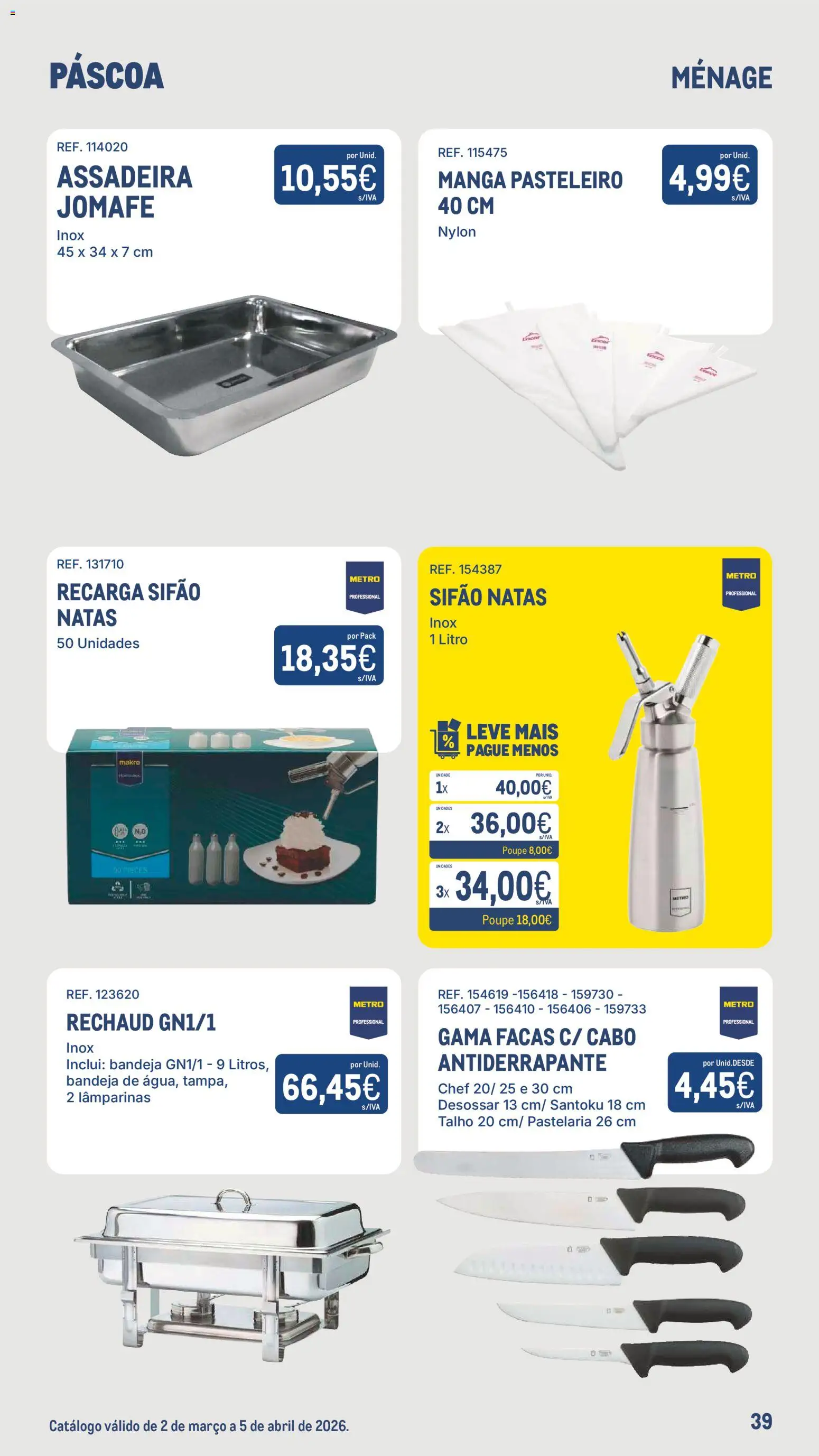 Makro - Especial Páscoa │ válido de 02.03.2026 | Página: 39 | Produtos: Cabo, Bandeja, Natas