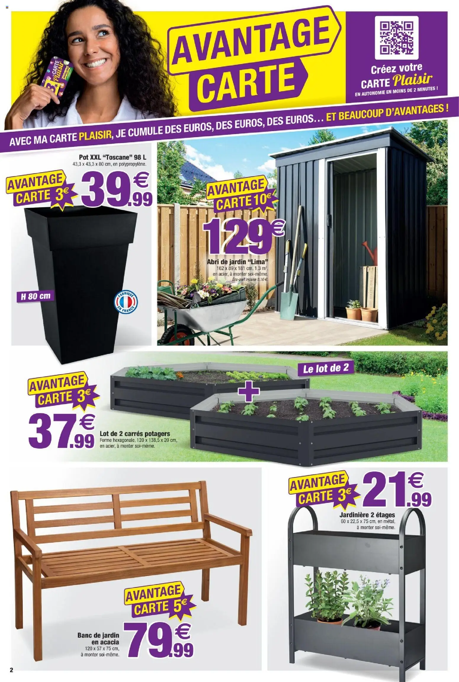 {H1} | Page: 2 | Produits: Jardinière, Abri de jardin