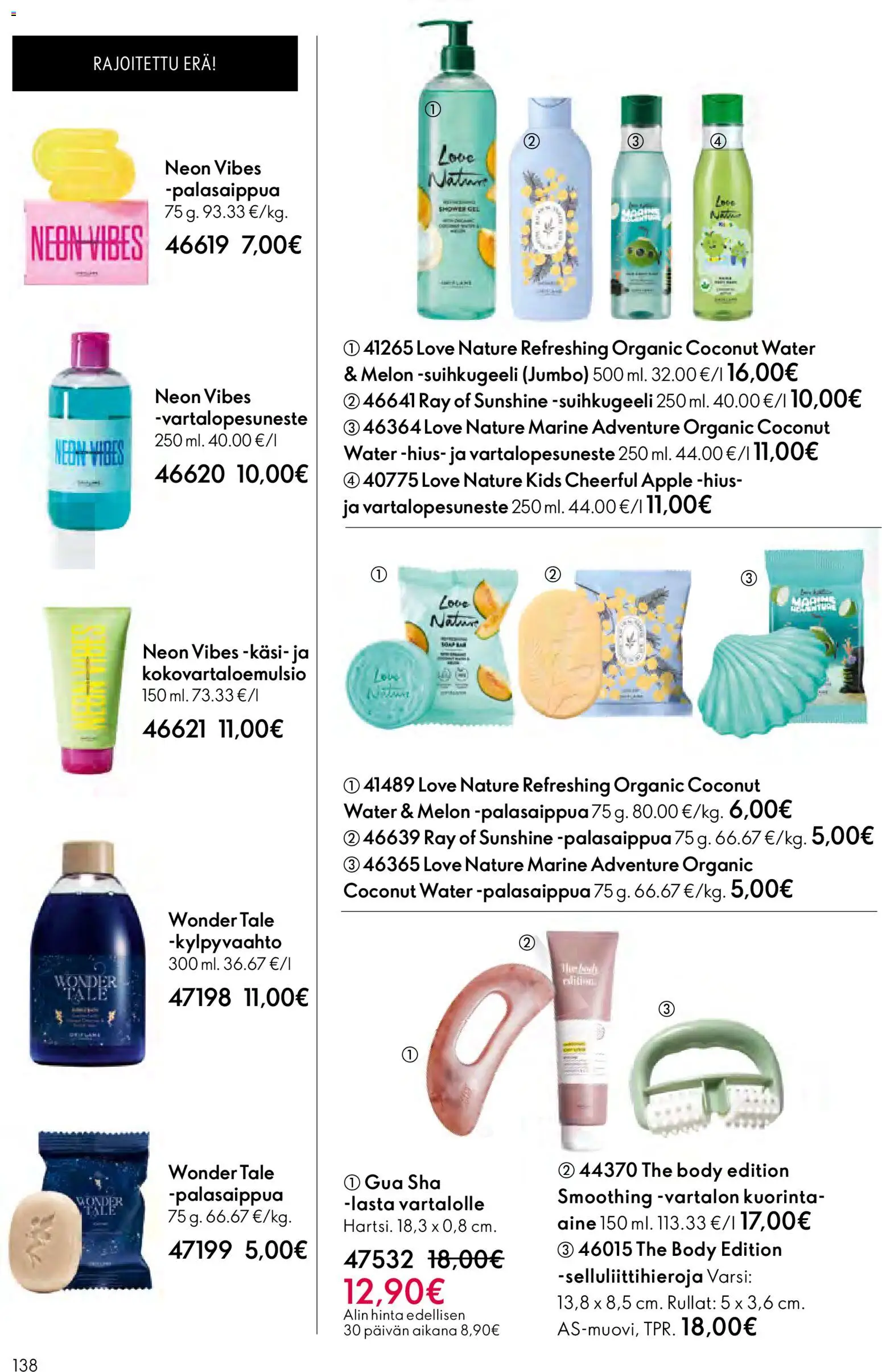 Oriflame - Esite 01 – voimassa 31.12.2025 alkaen | Sivu: 138 | Tuotteet: Kuorinta, Suihkugeeli, Kylpyvaahto