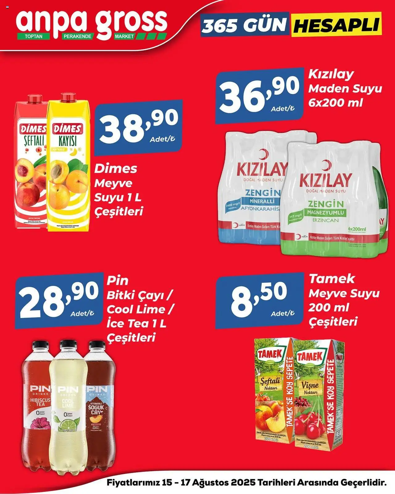 Anpa Gross Hafta Sonu Fırsatları  - 15.08.2025 tarihinden itibaren geçerlidir | Sayfa: 7 | Ürünler: Meyve, Kayısı, Soğuk çay, Maden suyu