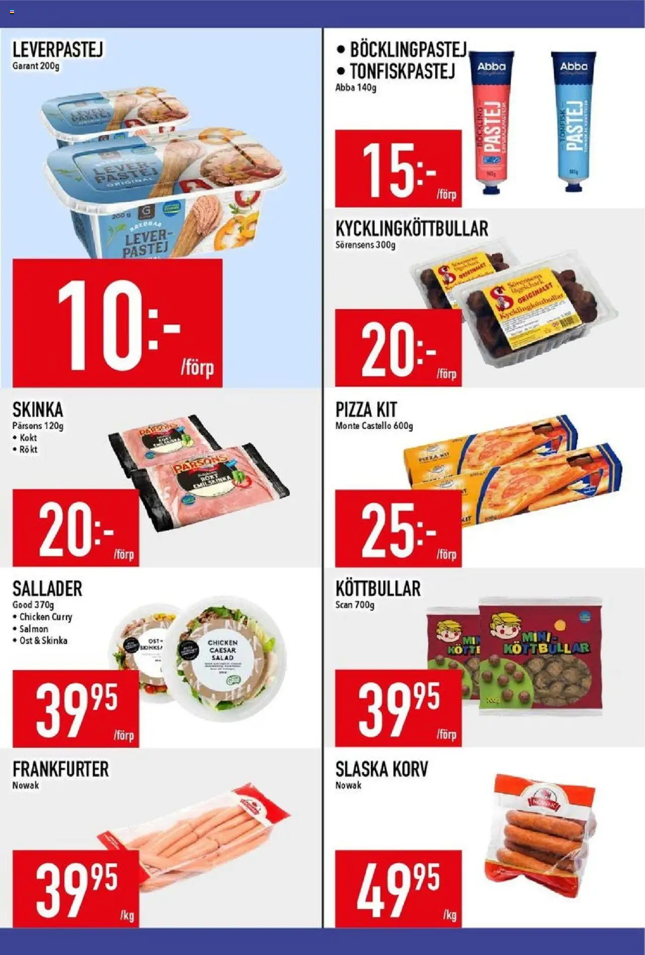 Matdax reklamblad aktuell från 29.09.2025 | Sida: 15 | Produkter: Köttbullar, Ost, Pizza, Tonfisk
