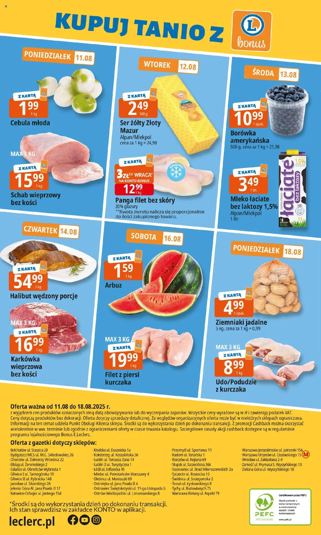 E.Leclerc Gazetka od 11.08.2025 | Strona: 20 | Produkty: Ser żółty, Karta, Piersi, Ser