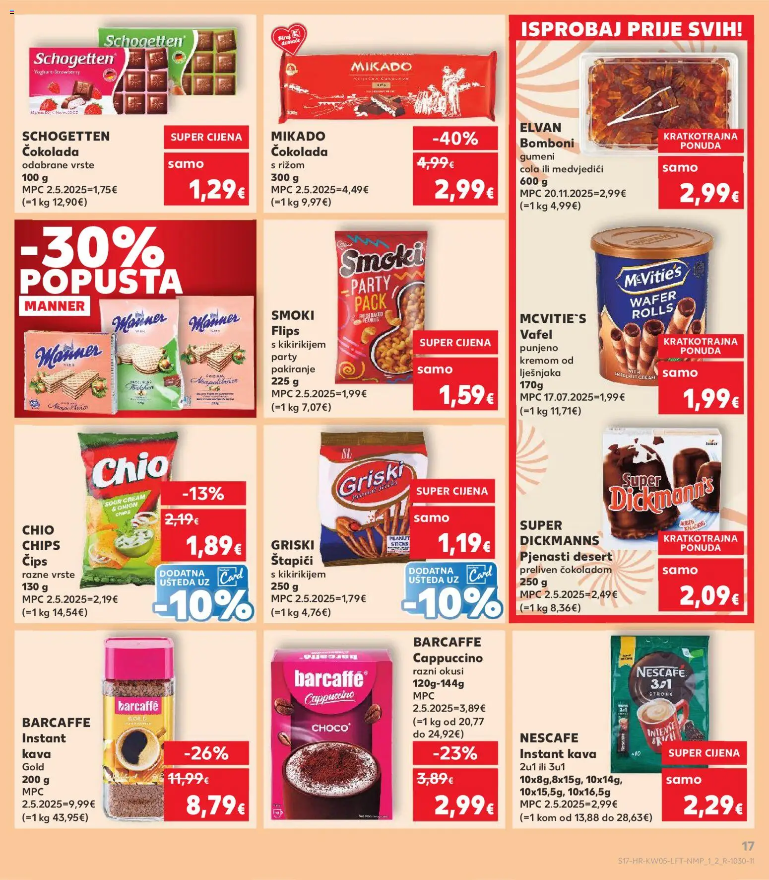 Kaufland katalog | vrijedi od 28.01.2026 | Stranica: 17 | Proizvodi: Flips, Čips, Štapići, Cappuccino