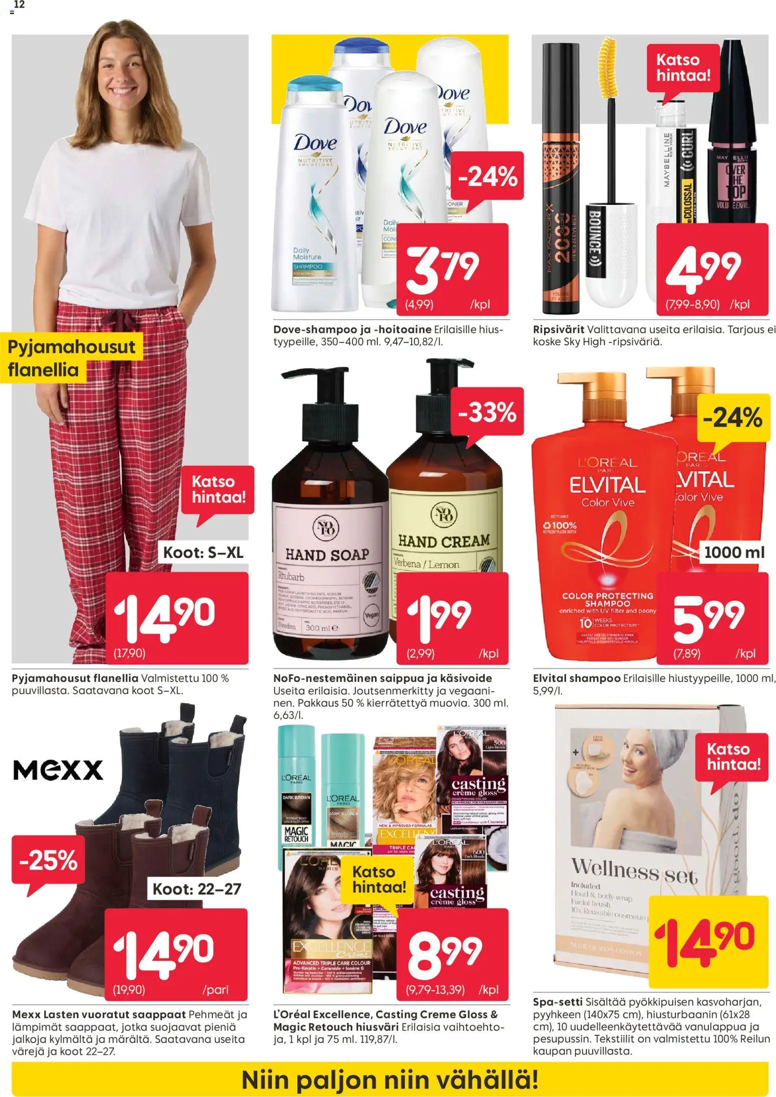 Rusta tarjoukset – voimassa 27.10.2025 alkaen | Sivu: 12 | Tuotteet: Shampoo, Hiusväri, Saippua, Saappaat