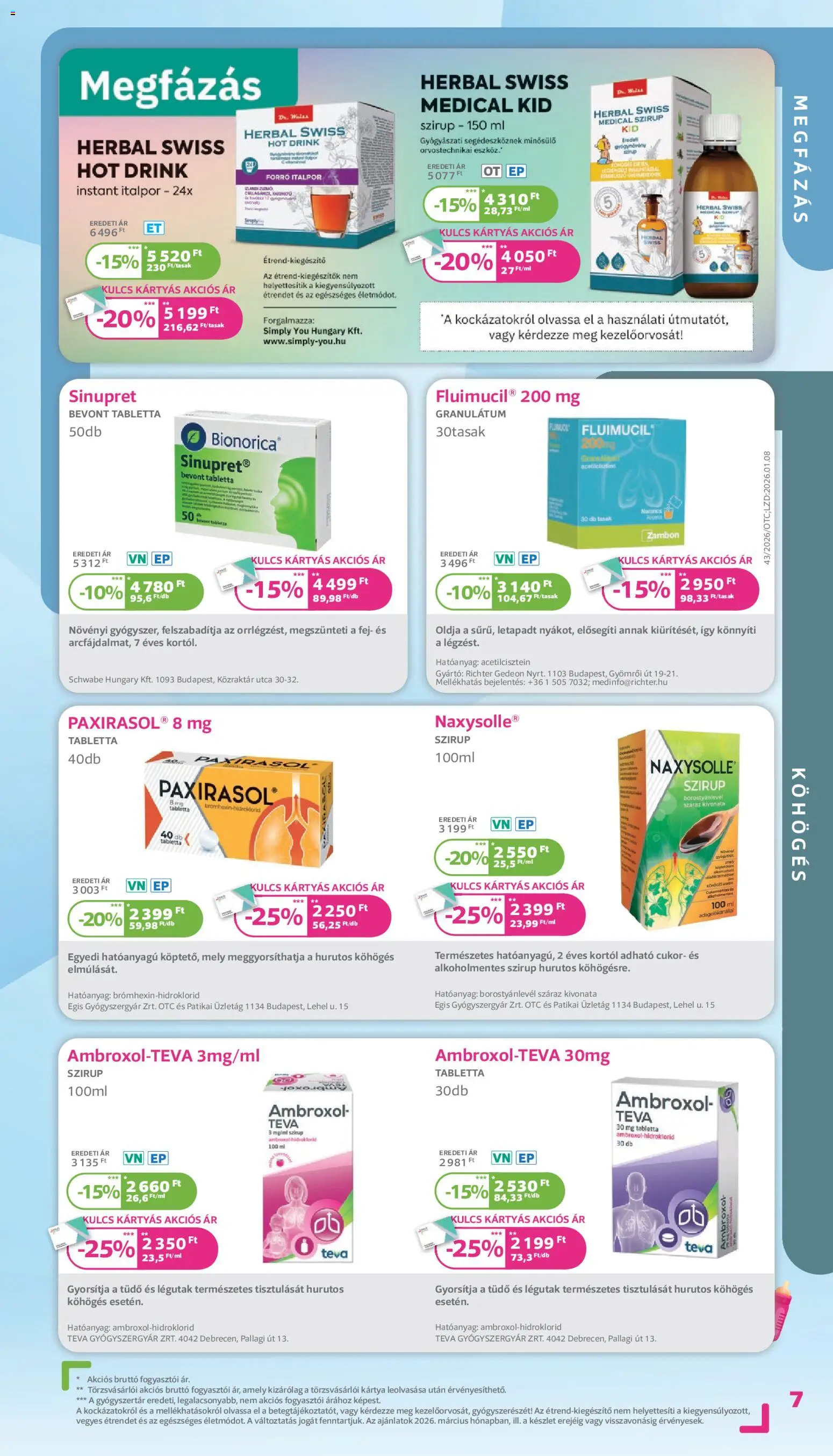 Kulcs Patika akciós ujság - amely érvényes a következő dátumtól: 01.03.2026 | Oldal: 7 | Termékek: Narancs, Italpor, Cukor