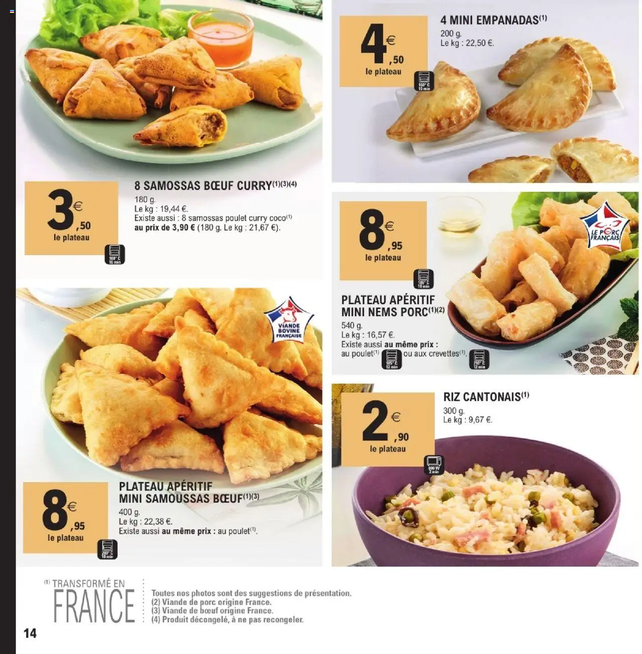  | Page: 14 | Produits: Plateau, Viande de bœuf, Viande, Riz