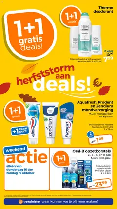 Trekpleister - Folder - Voorbeeld van een folder van Trekpleister, geldig van 14.10.2025 | Pagina: 7 | Producten: Deodorant, Antitranspirant, Tandpasta, Mondverzorging