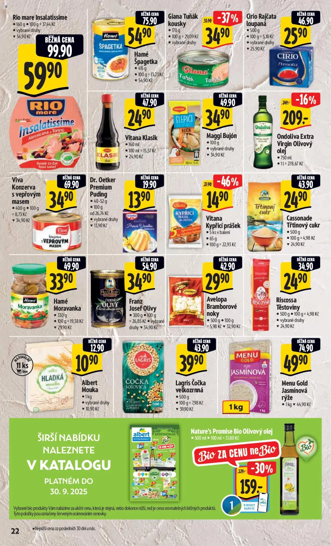 Albert leták - Hypermarket od 24.09.2025 | Strana: 30 | Produkty: Olej, Rýže, Puding, Mouka