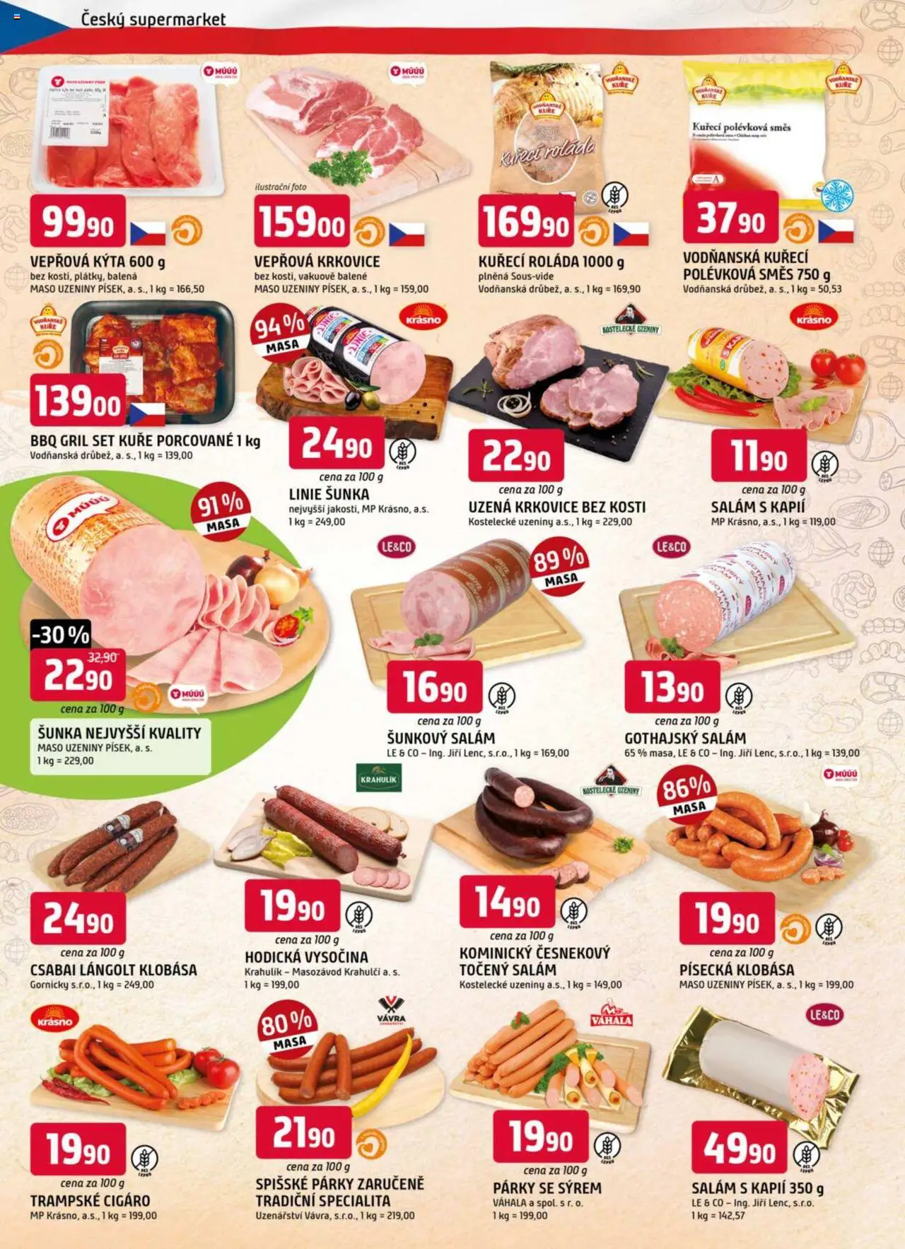 Trefa leták od 11.06.2025 | Strana: 2 | Produkty: Salám, Klobása, Točený salám, Krkovice bez kosti