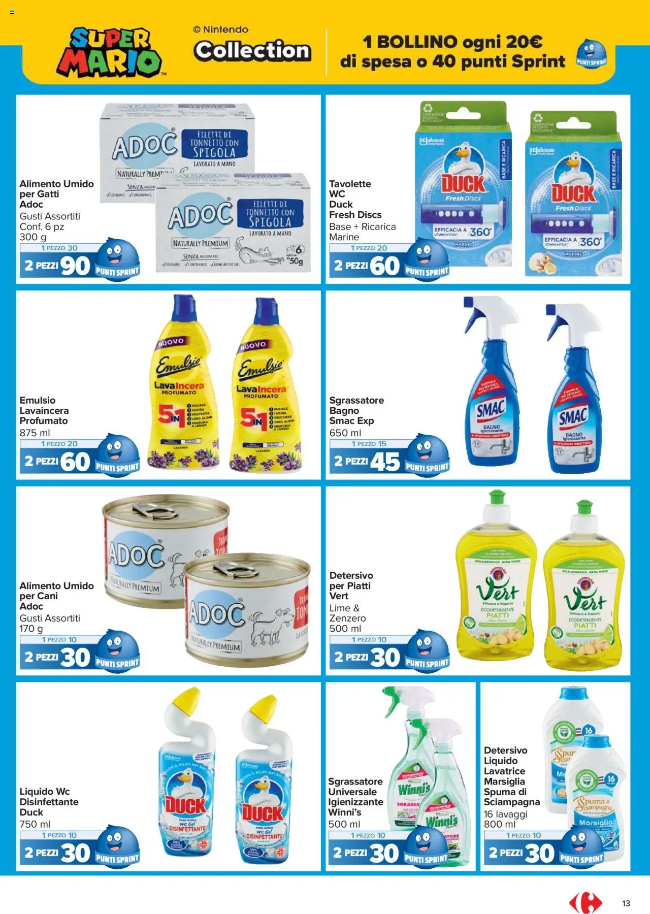 Volantino Carrefour del 10.10.2025 | Pagina: 13 | Prodotti: Sgrassatore, Lavatrice, Spigola, Bagno