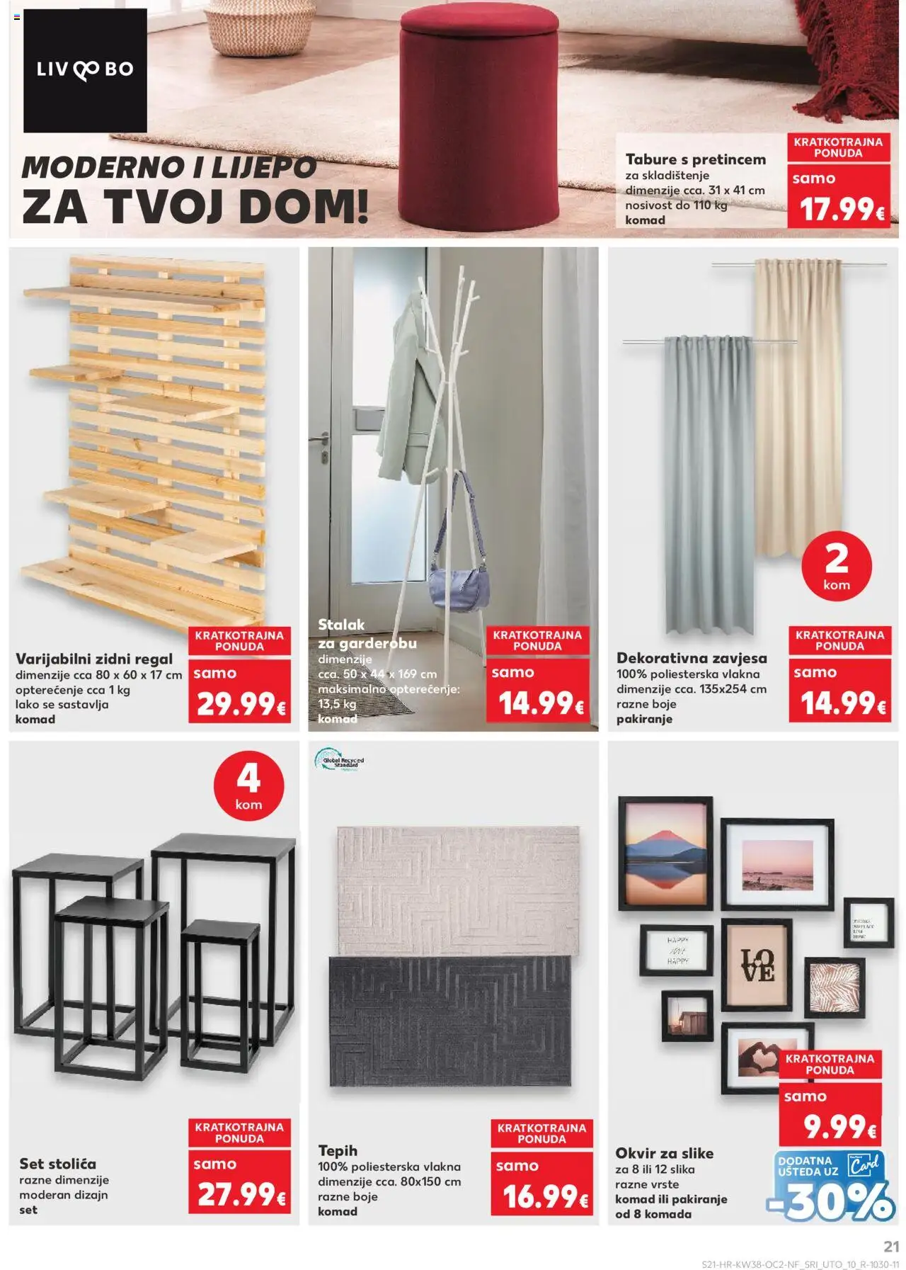 Kaufland katalog | vrijedi od 17.09.2025 | Stranica: 21 | Proizvodi: Stolica, Tepih, Tabure, Okvir za slike