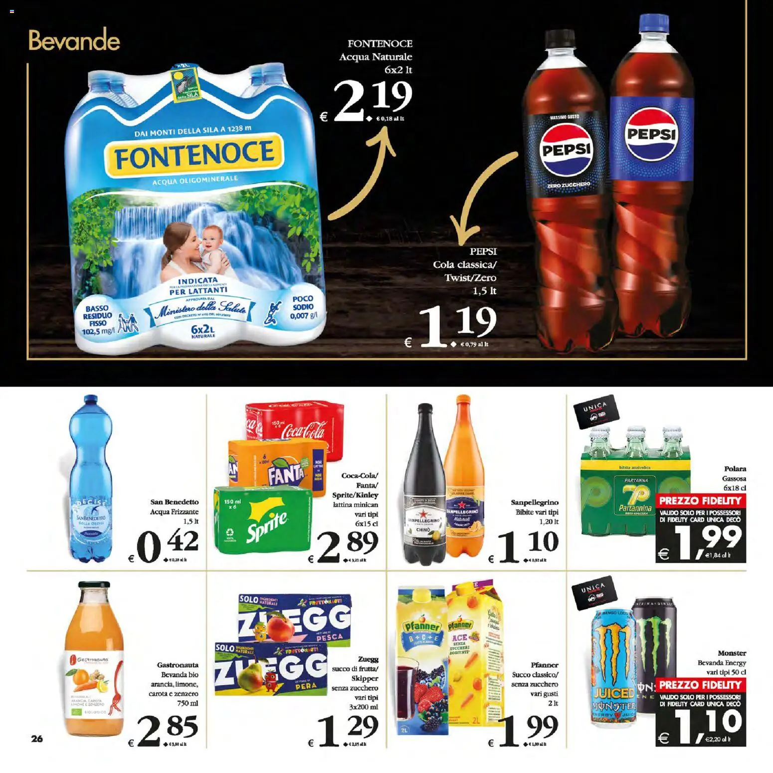 Volantino Decò del 13.01.2026 | Pagina: 26 | Prodotti: Acqua, Pesca, Pera, Pepsi