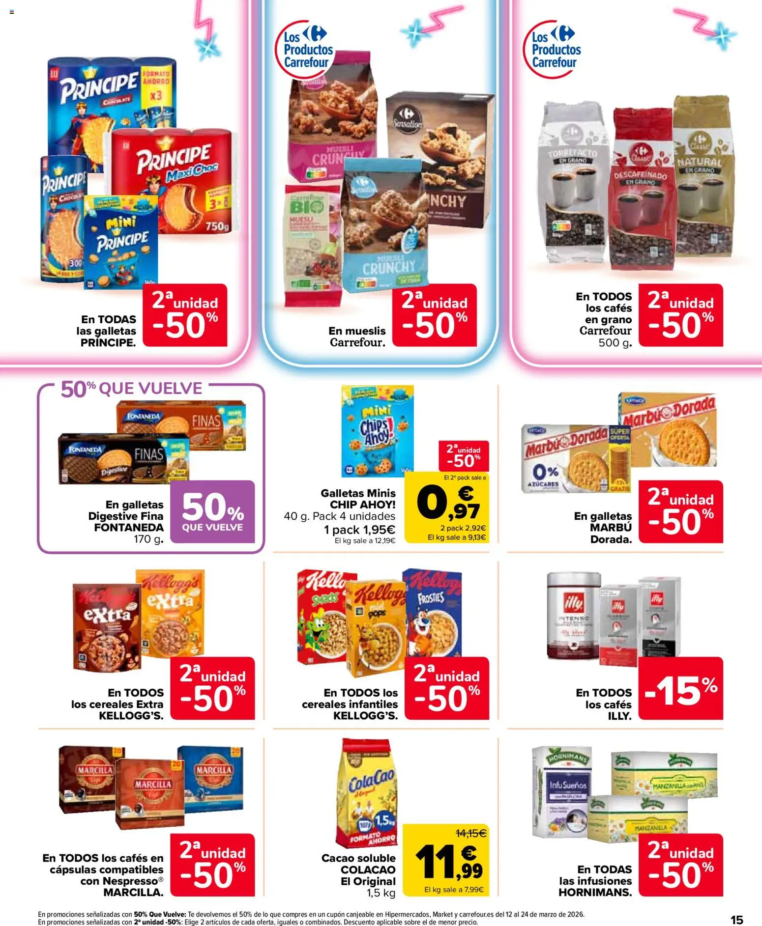 Carrefour Market folleto │ válido desde el 25.02.2026 | Página: 15 | Productos: Mueslis, Té, Galletas, Cacao soluble